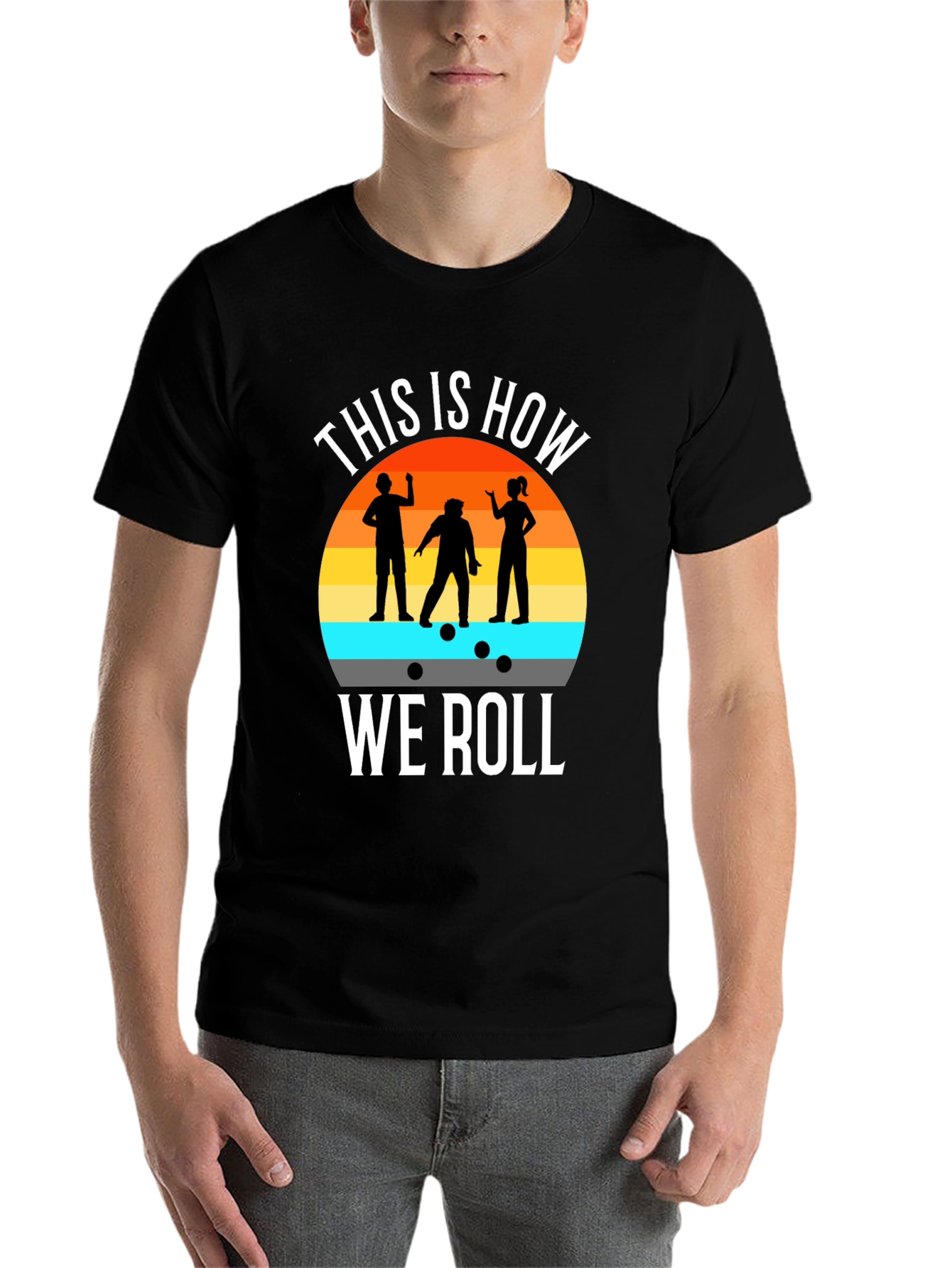 Black Bowling Team T-Shirt - This Is How We Roll Tee view 7
