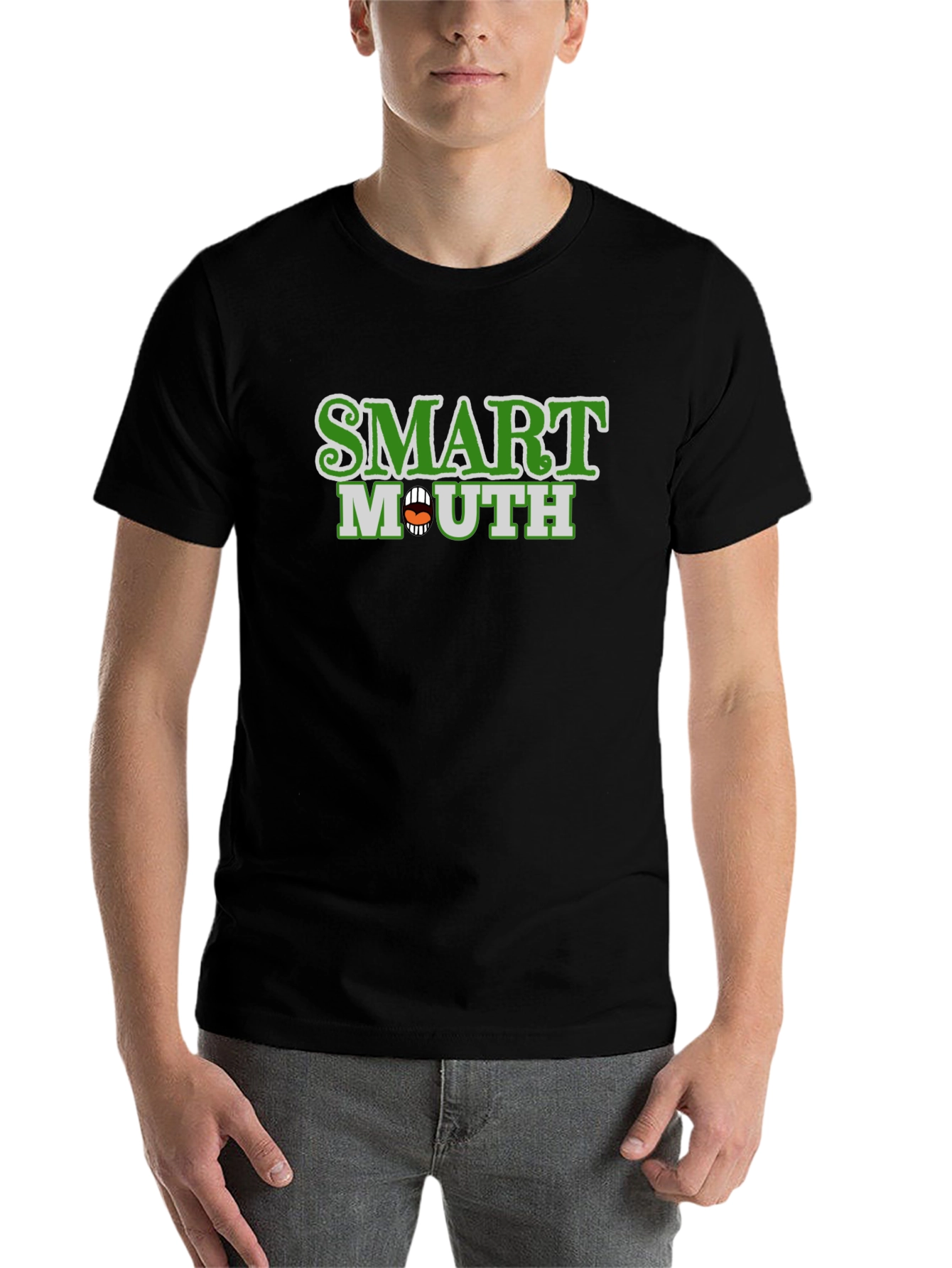 Black Smart Mouth Graphic Tee - Quirky Black T-Shirt view 7