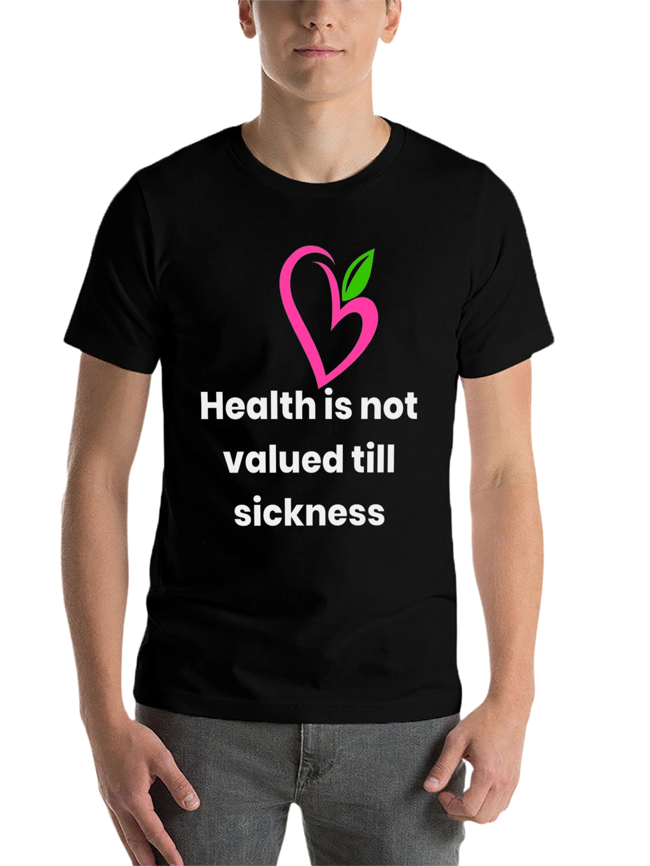 Black Health Quote Graphic Tee - Stylish & Meaningful view 7