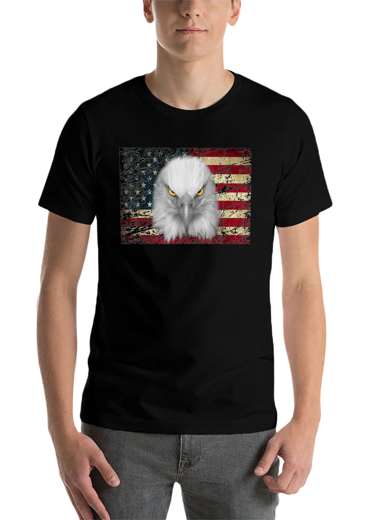 Black Eagle Flag Graphic T-Shirt view 7