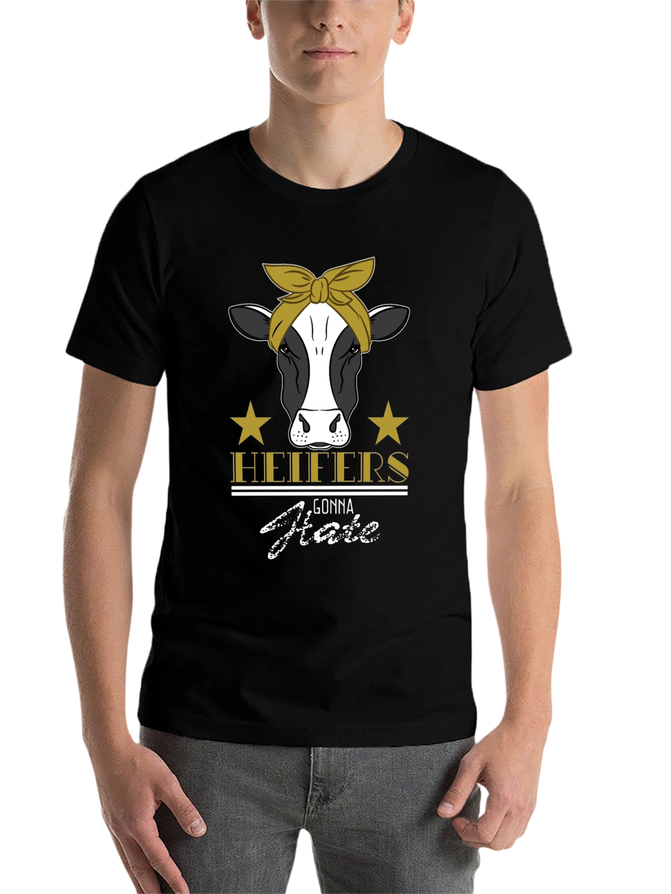 Black Heifers Gonna Hate Graphic T-Shirt - Black Cotton view 7