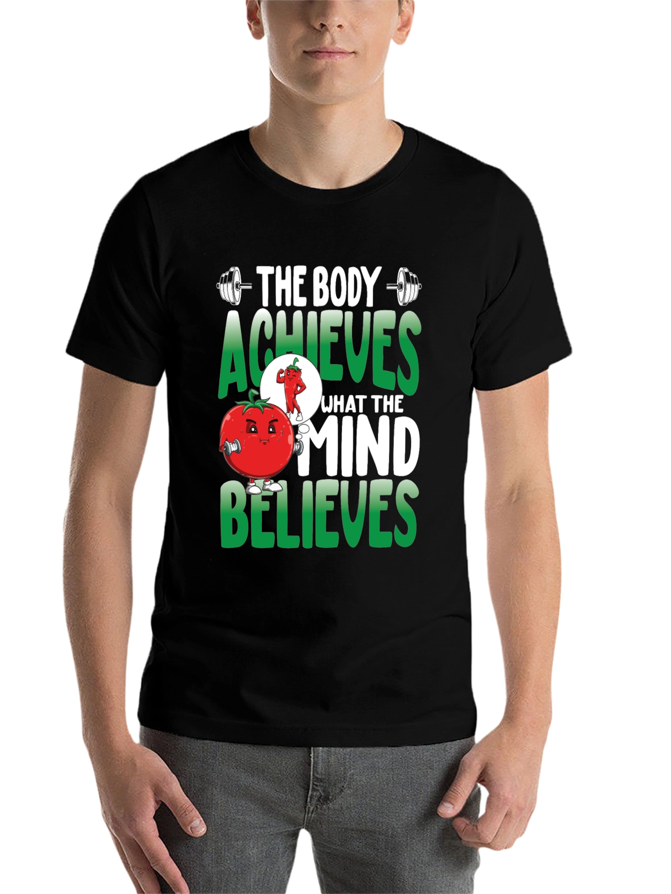 Black Body Achieves Mind Believes T-Shirt view 7