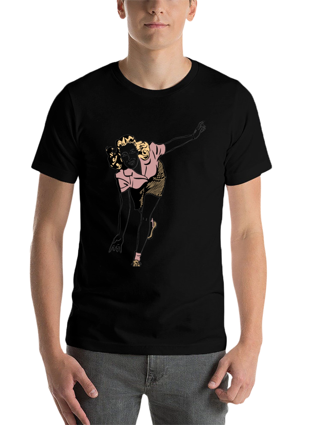 Black Retro Bowling Girl Graphic Tee view 7