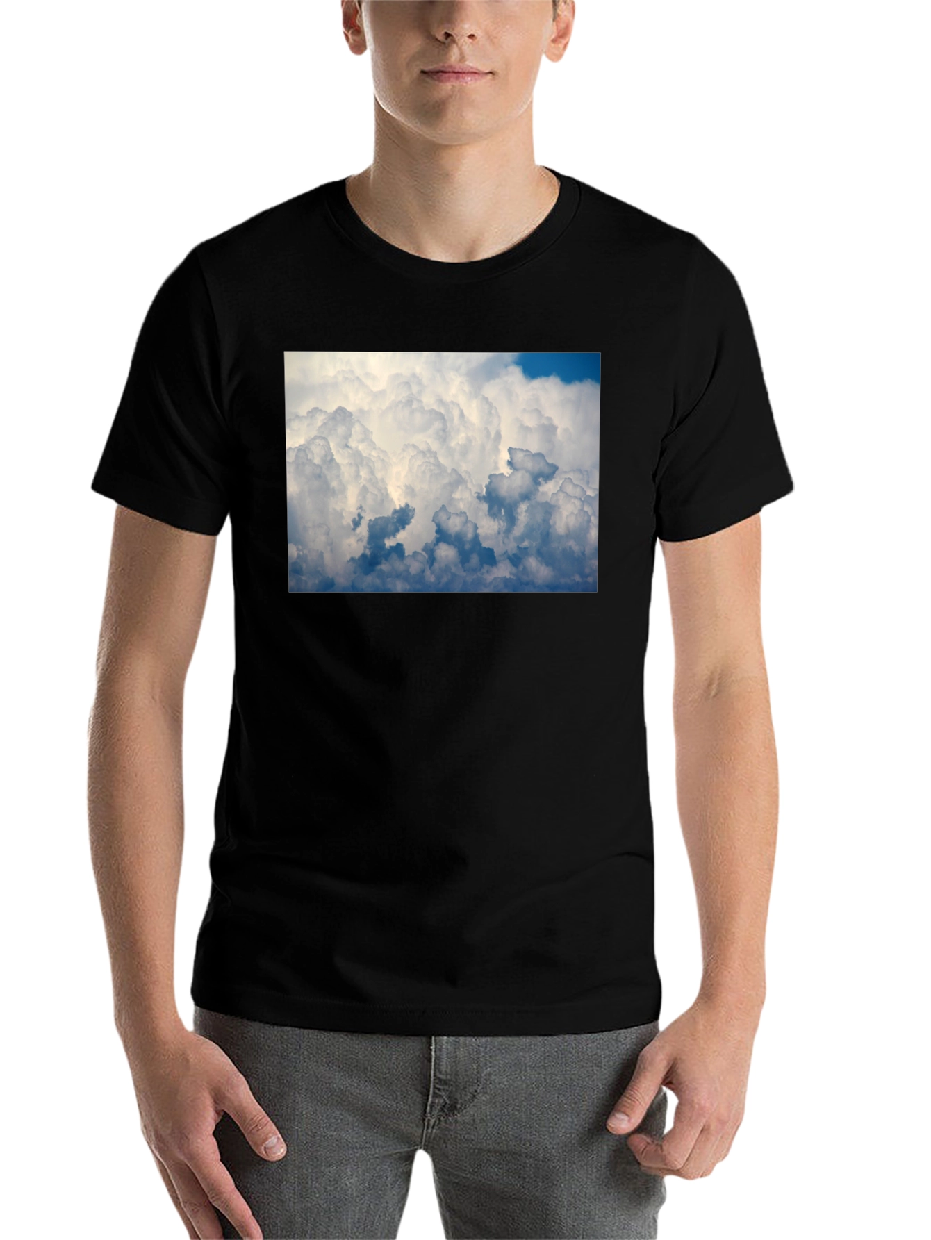 Black Cloudscape Graphic Tee - Men's Black T-Shirt view 7