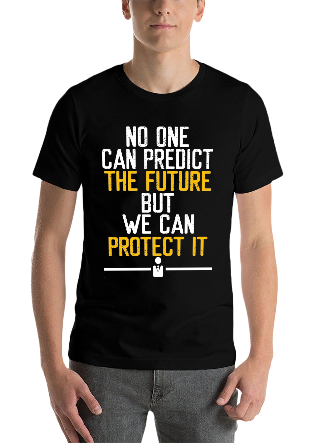 Black No One Can Predict the Future T-Shirt view 7