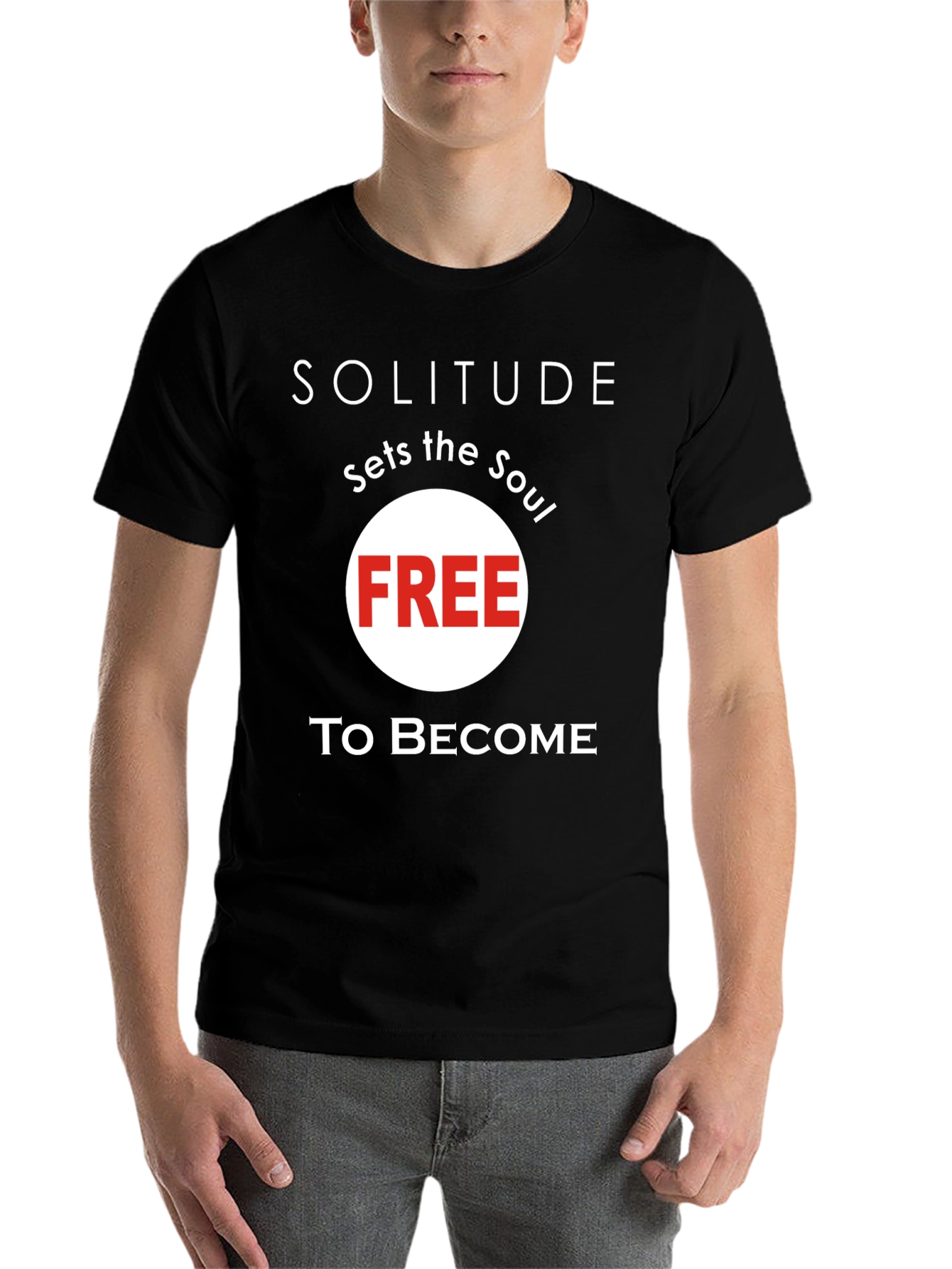 Black Solitude Sets the Soul Free T-Shirt - Stylish Unisex Tee view 7
