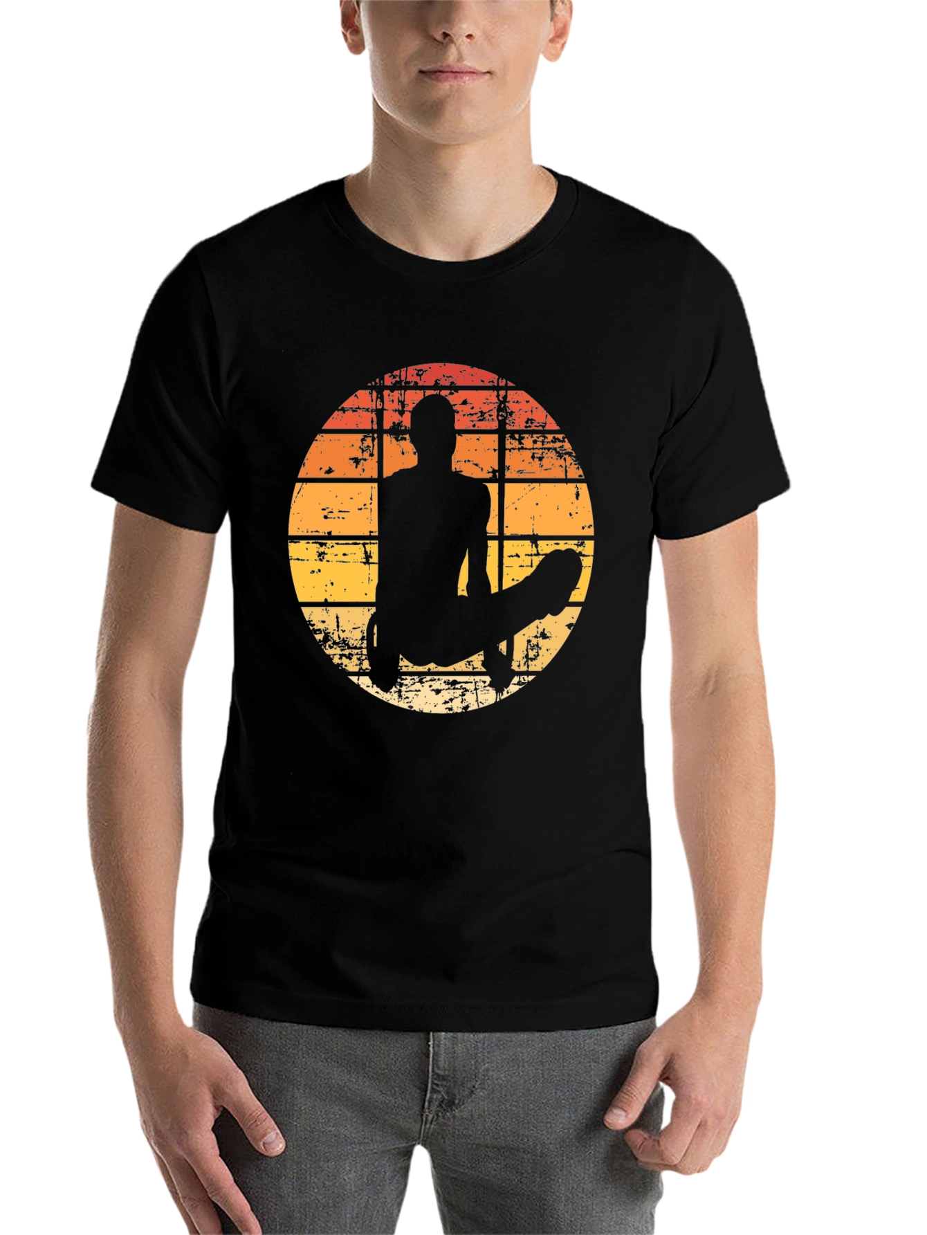 Black Retro Gymnast Graphic T-Shirt view 7