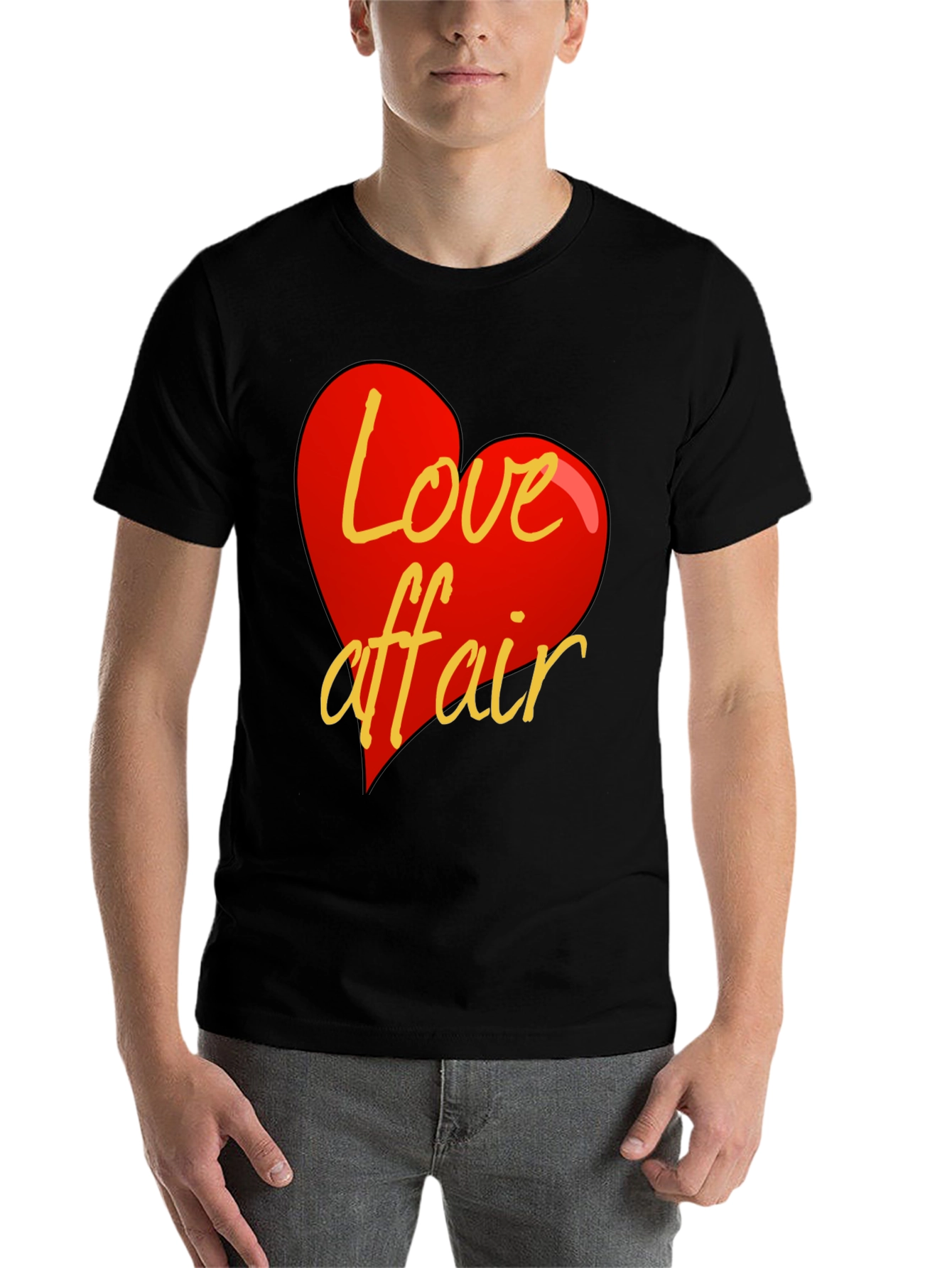 Black Love Affair Graphic Tee - Black Crew Neck T-Shirt view 7