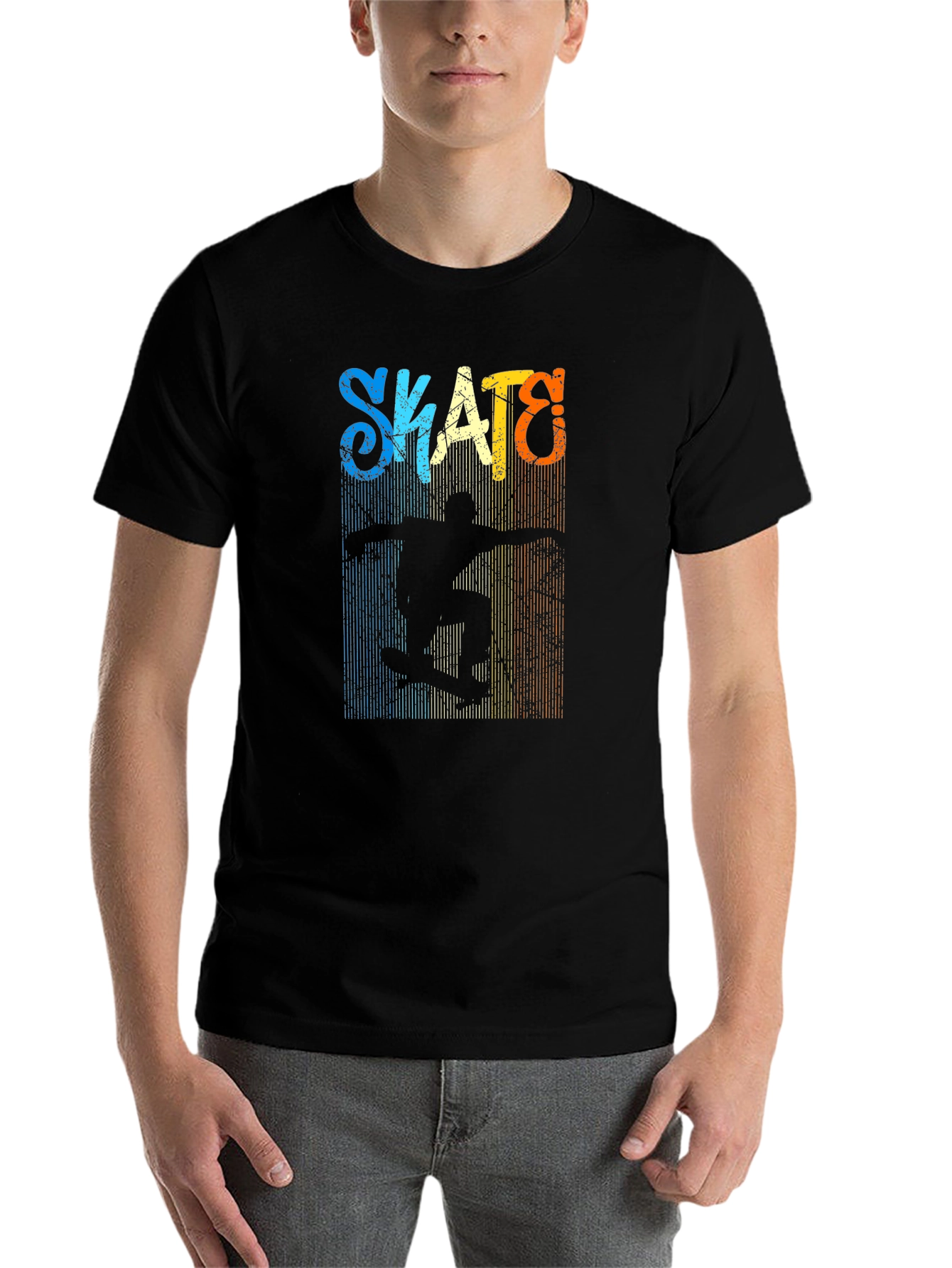Black Retro Skate Graphic T-Shirt - Black view 7