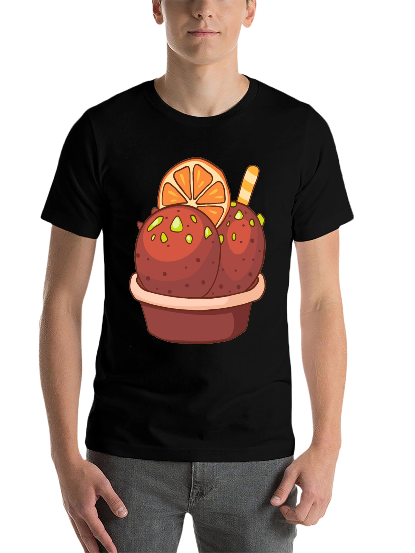 Black Ice Cream Dessert Graphic Tee view 7