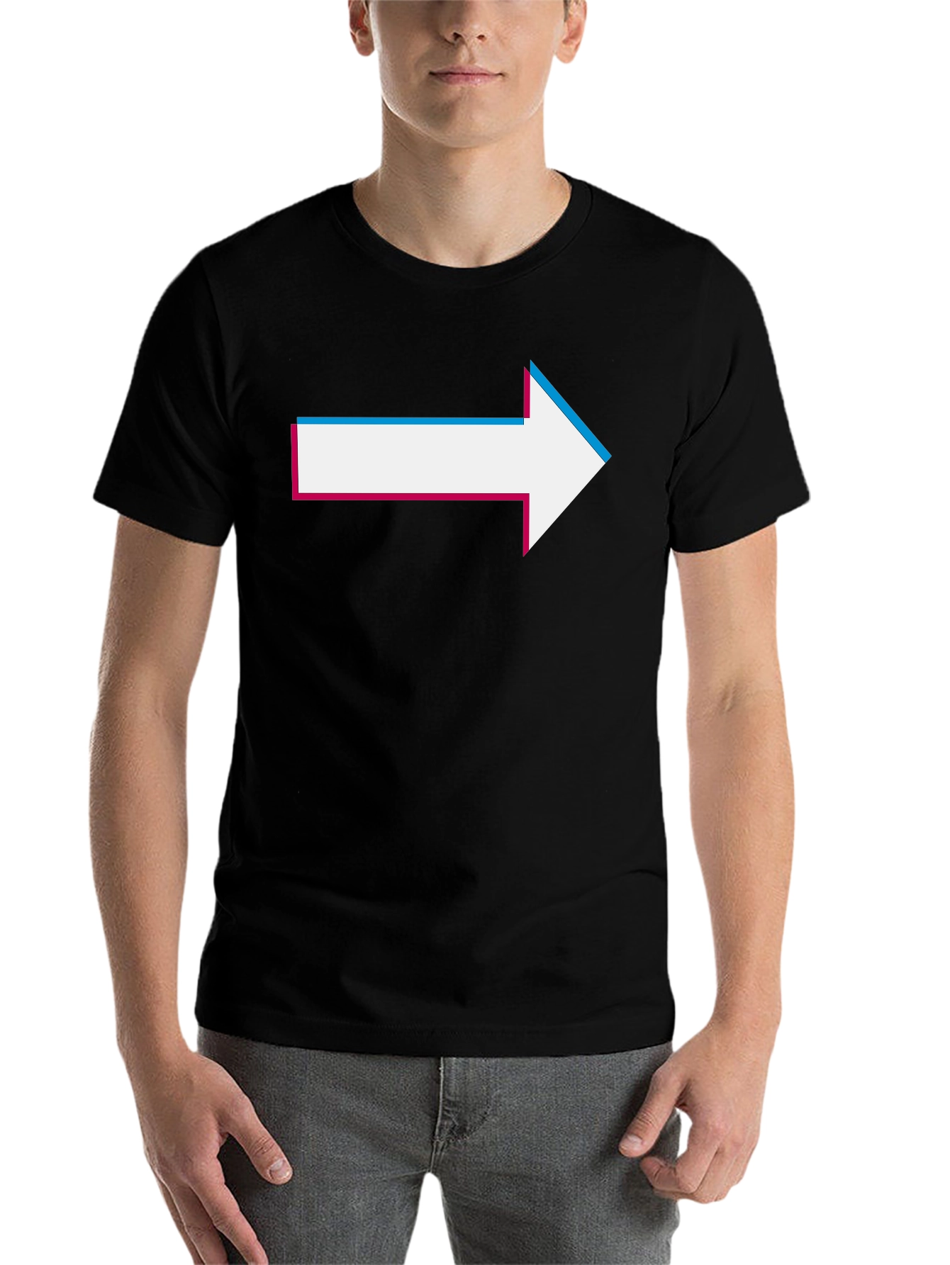 Black Arrow Graphic Tee - Casual Black T-Shirt view 7