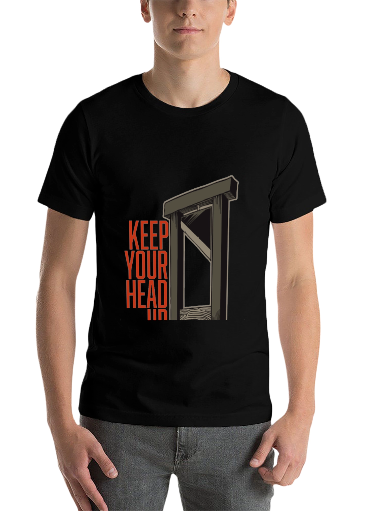 Black Keep Your Head Shirt - Dark Humor Graphic Tee view 7