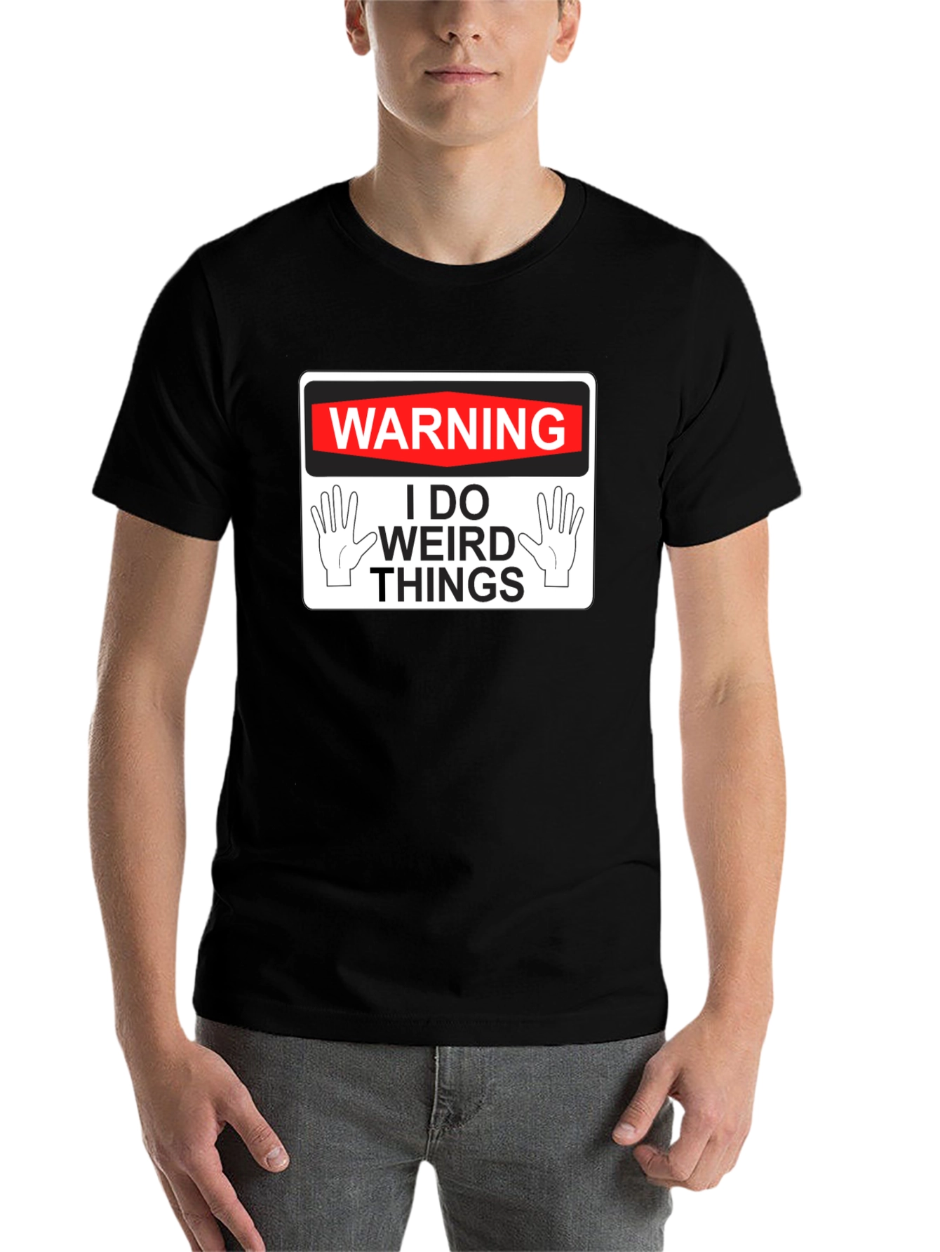 Black Warning: I Do Weird Things - Novelty Graphic T-Shirt view 7