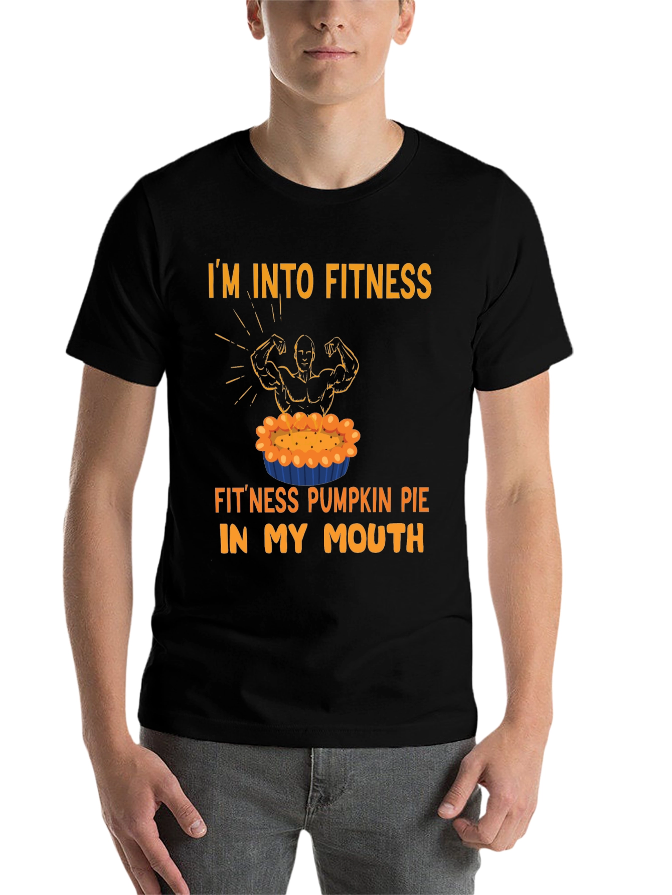 Black Fitness Pumpkin Pie T-Shirt view 7
