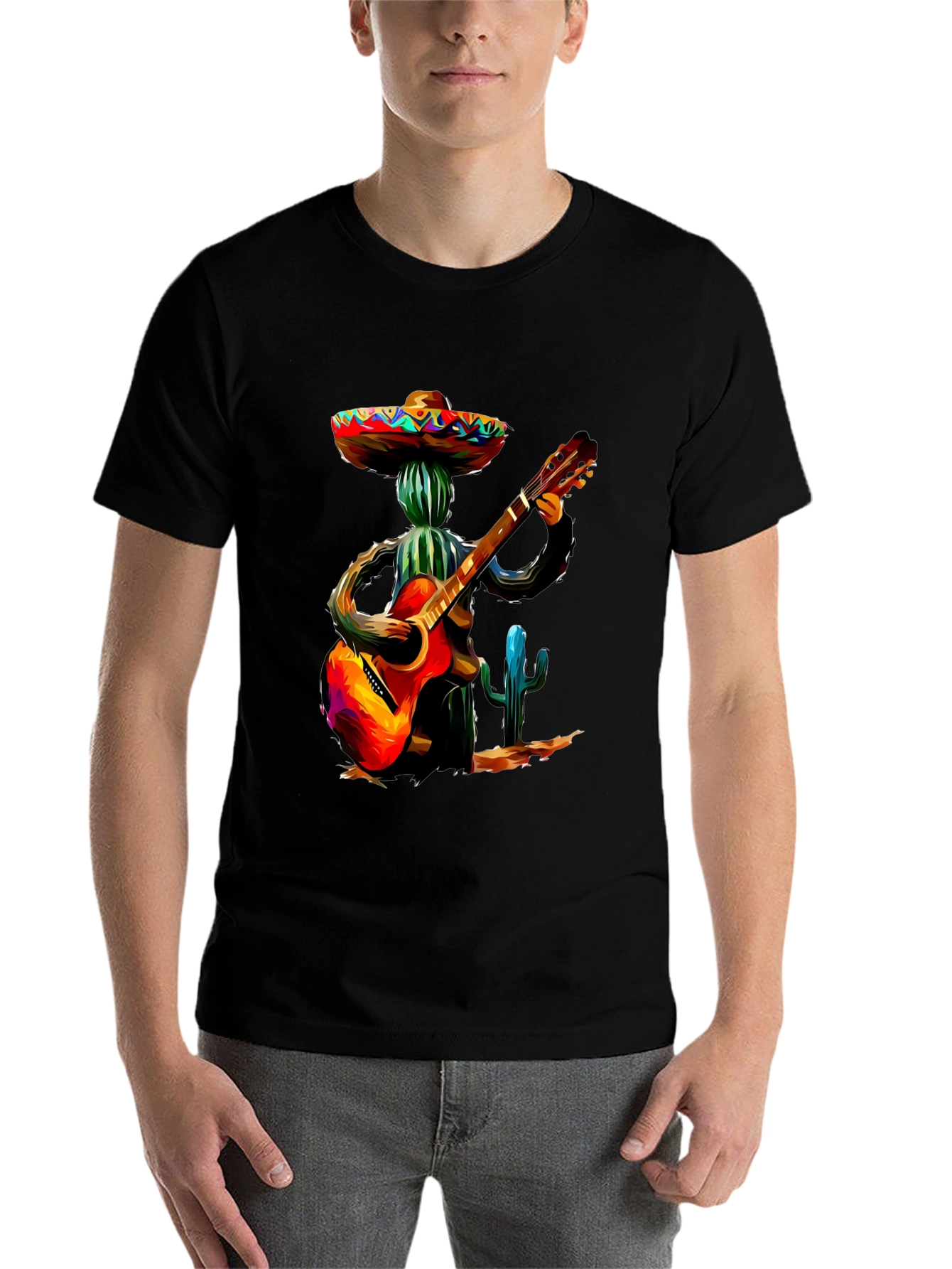 Black Cactus Mariachi T-Shirt view 7