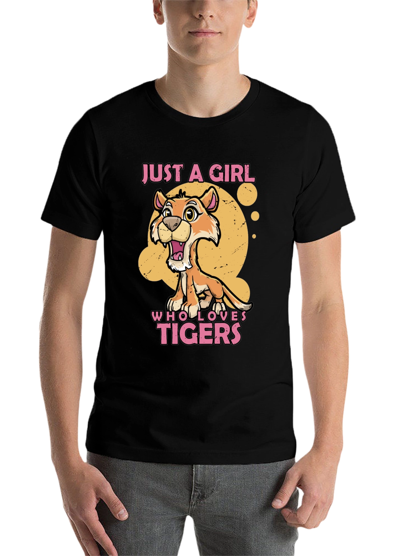 Black Just A Girl Who Loves Tigers T-Shirt view 7