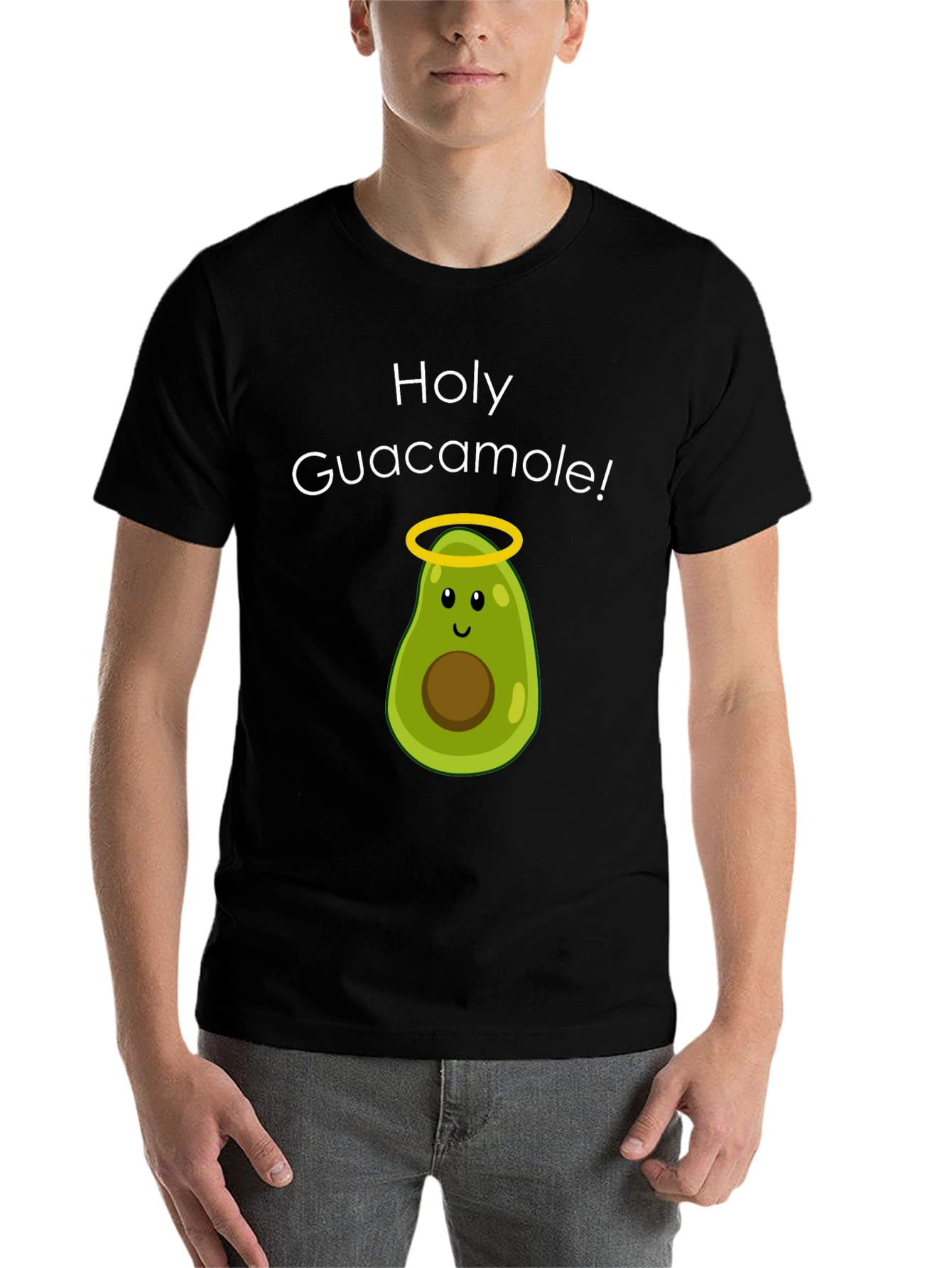 Black Holy Guacamole! Avocado T-Shirt - Funny Graphic Tee view 7