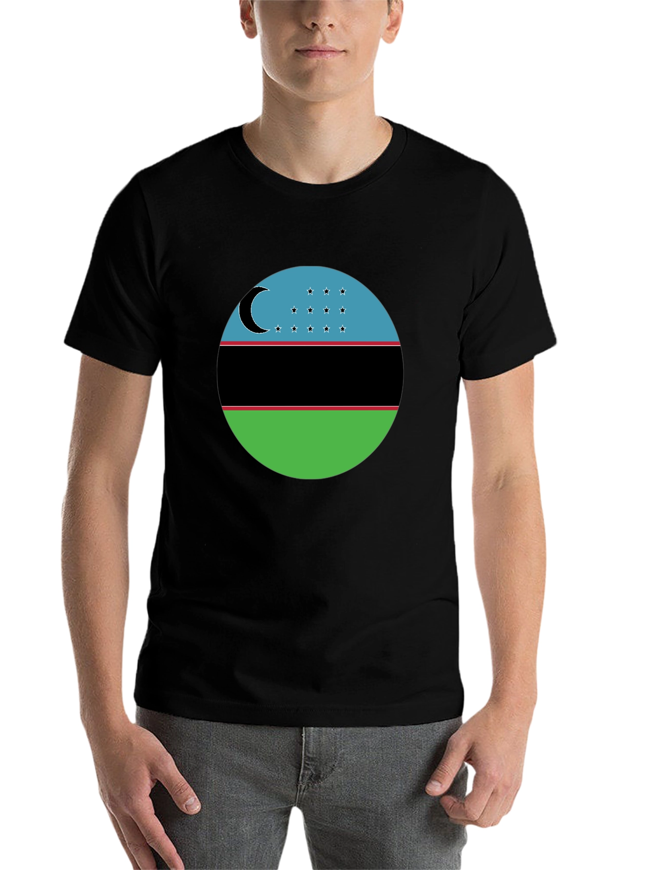 Black Uzbekistan Flag T-Shirt - Patriotic Pride Tee view 7