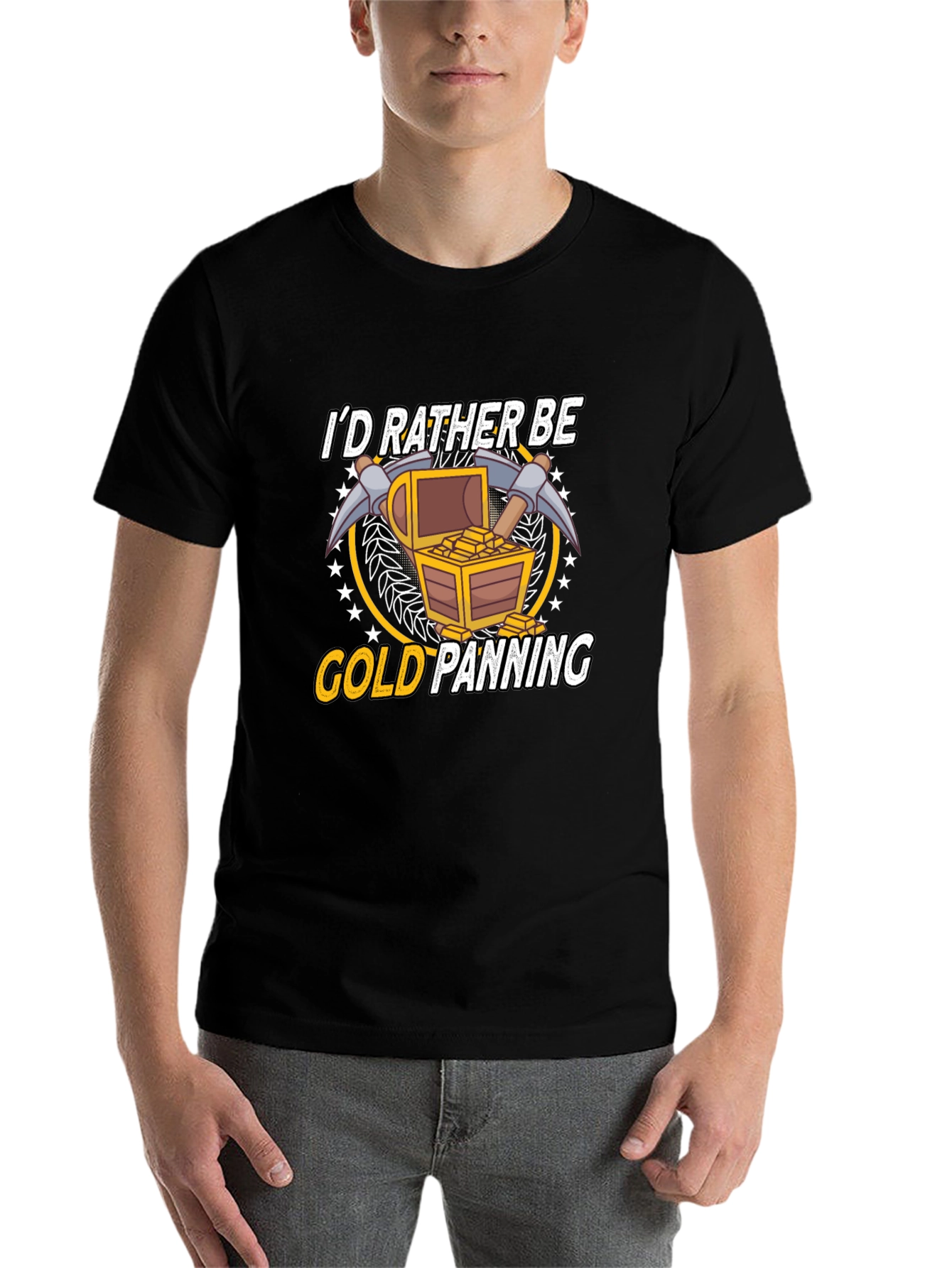 Black Gold Panning T-Shirt - Funny Miner Gift view 7