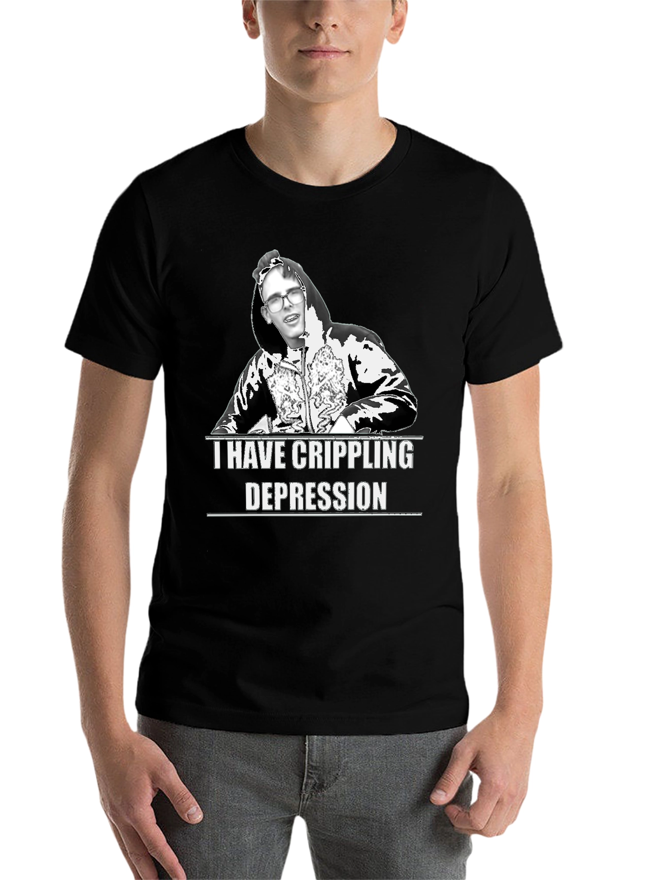 Black Crippling Depression Graphic Tee view 7