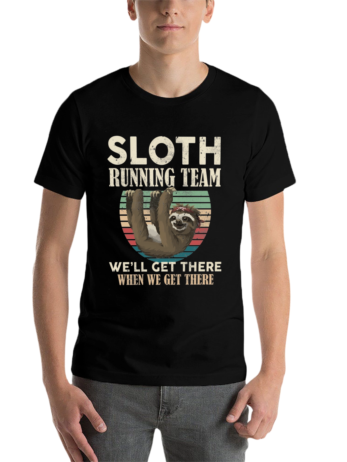 Black Sloth Running Team T-Shirt - Funny & Comfortable view 7