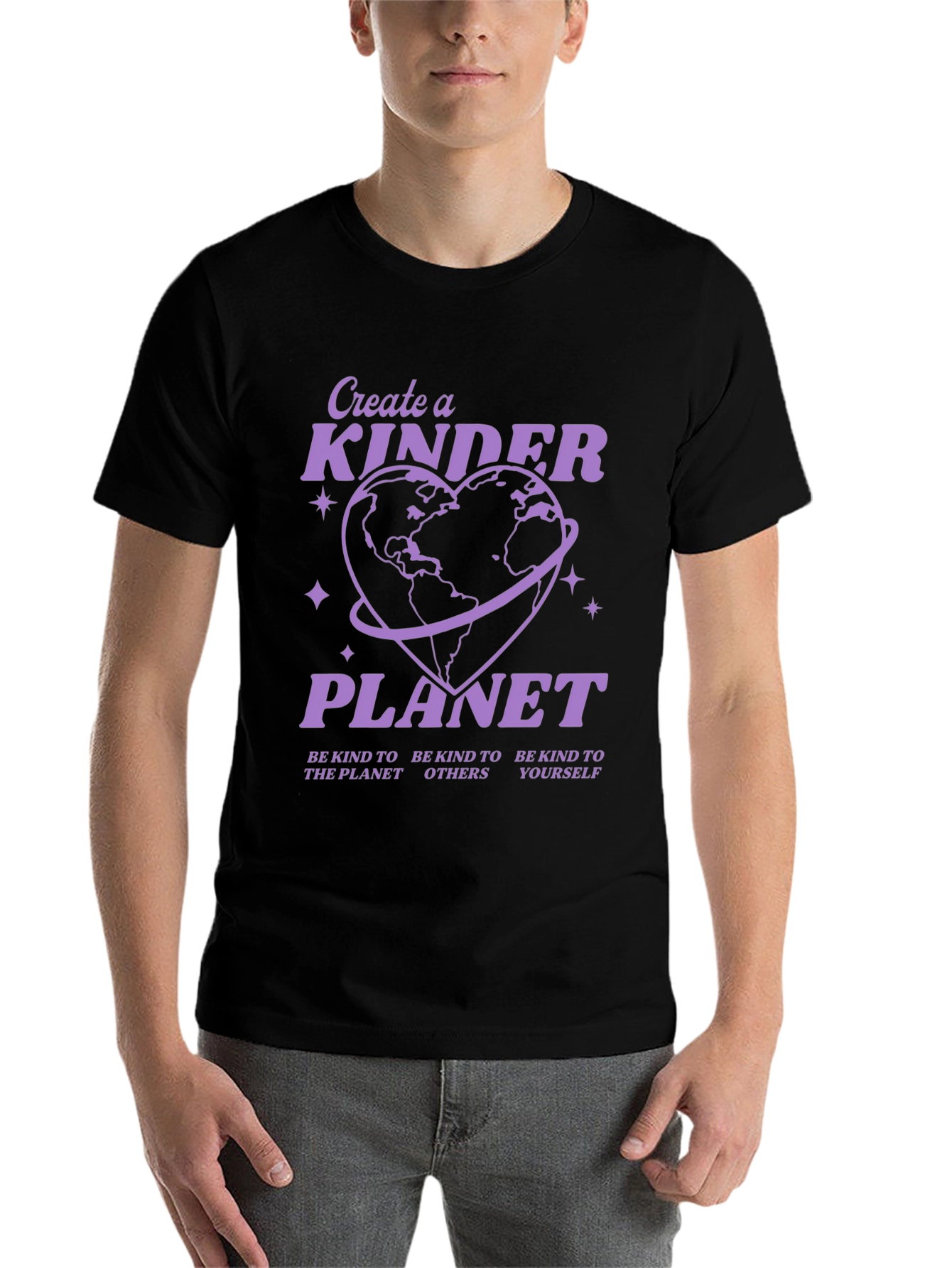 Black Kind Planet Graphic Tee - Black view 7