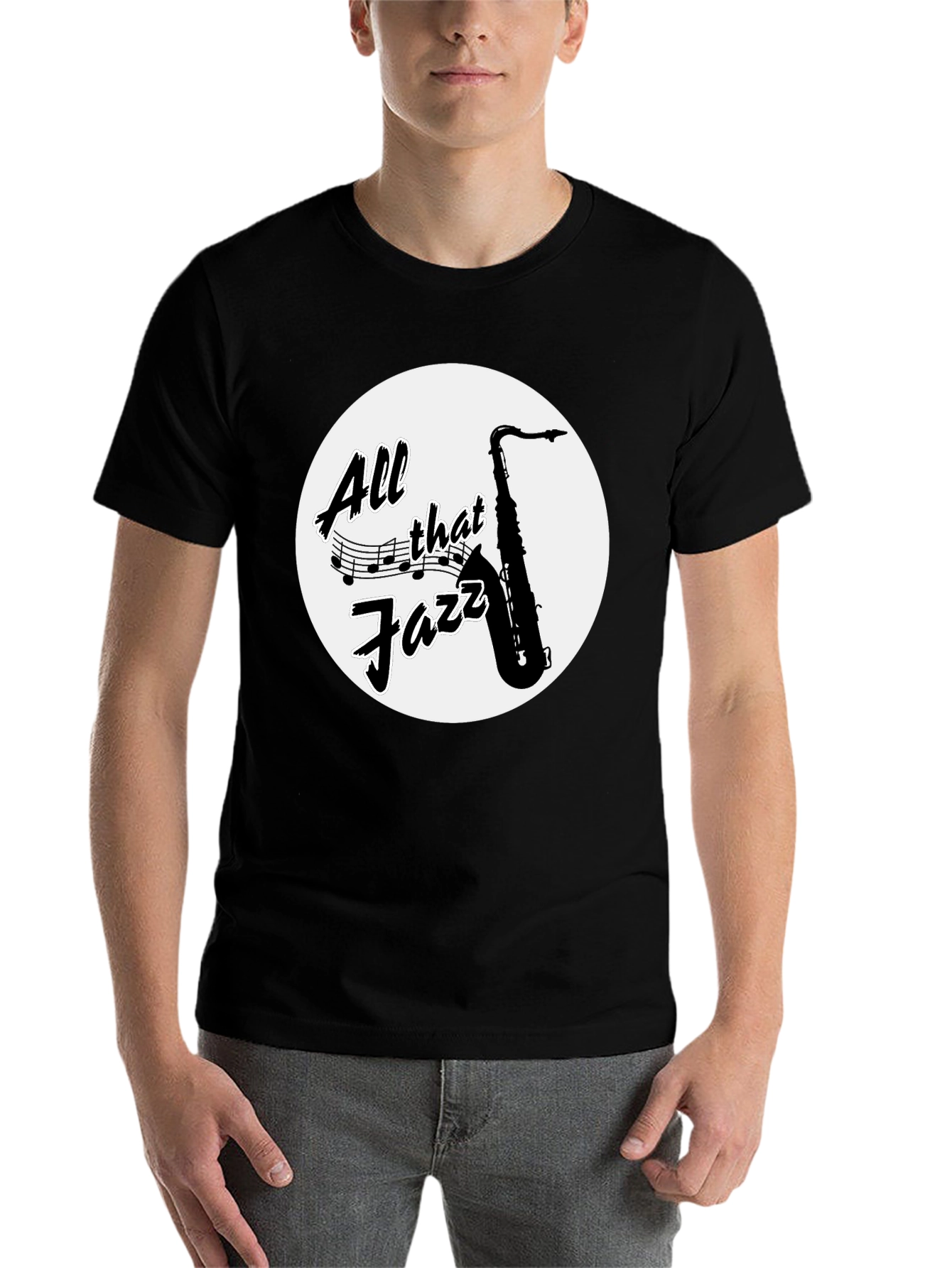 Black All That Jazz Saxophone Graphic Tee view 7