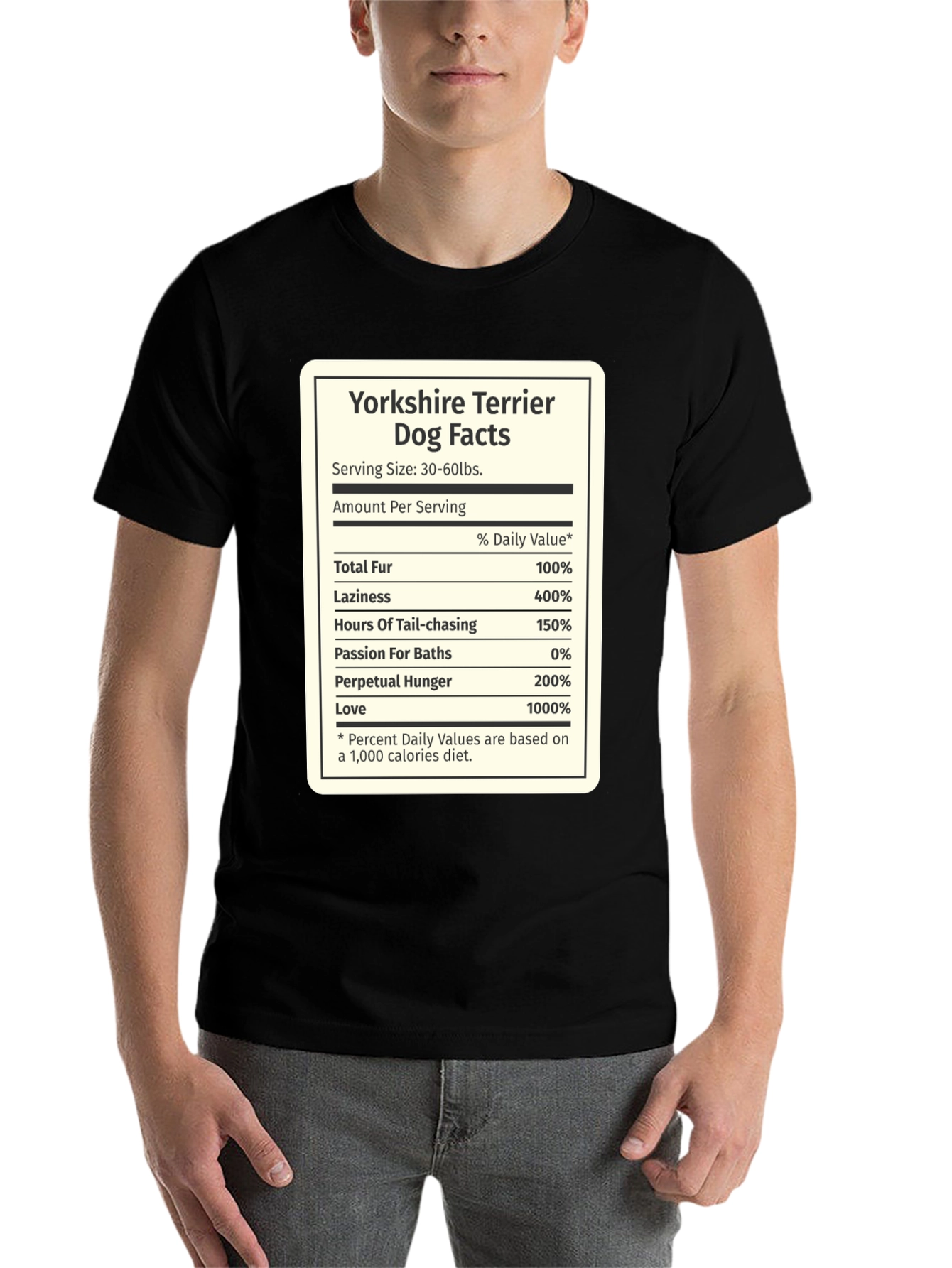 Black Yorkshire Terrier Dog Facts Funny Novelty T-Shirt view 7