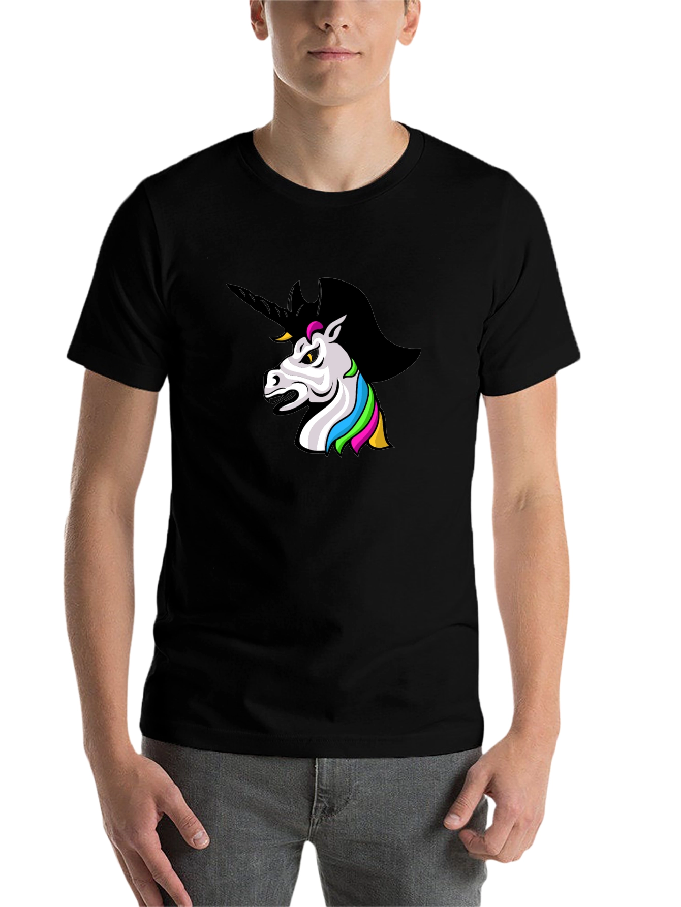 Black Unicorn Graphic Black T-Shirt view 7