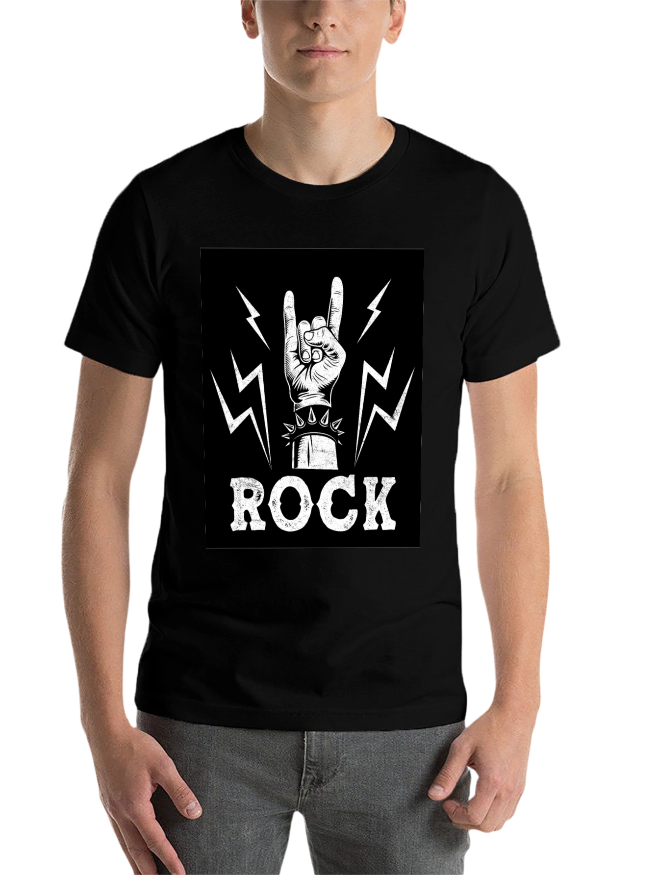 Black Rock On! Graphic Print T-Shirt view 7