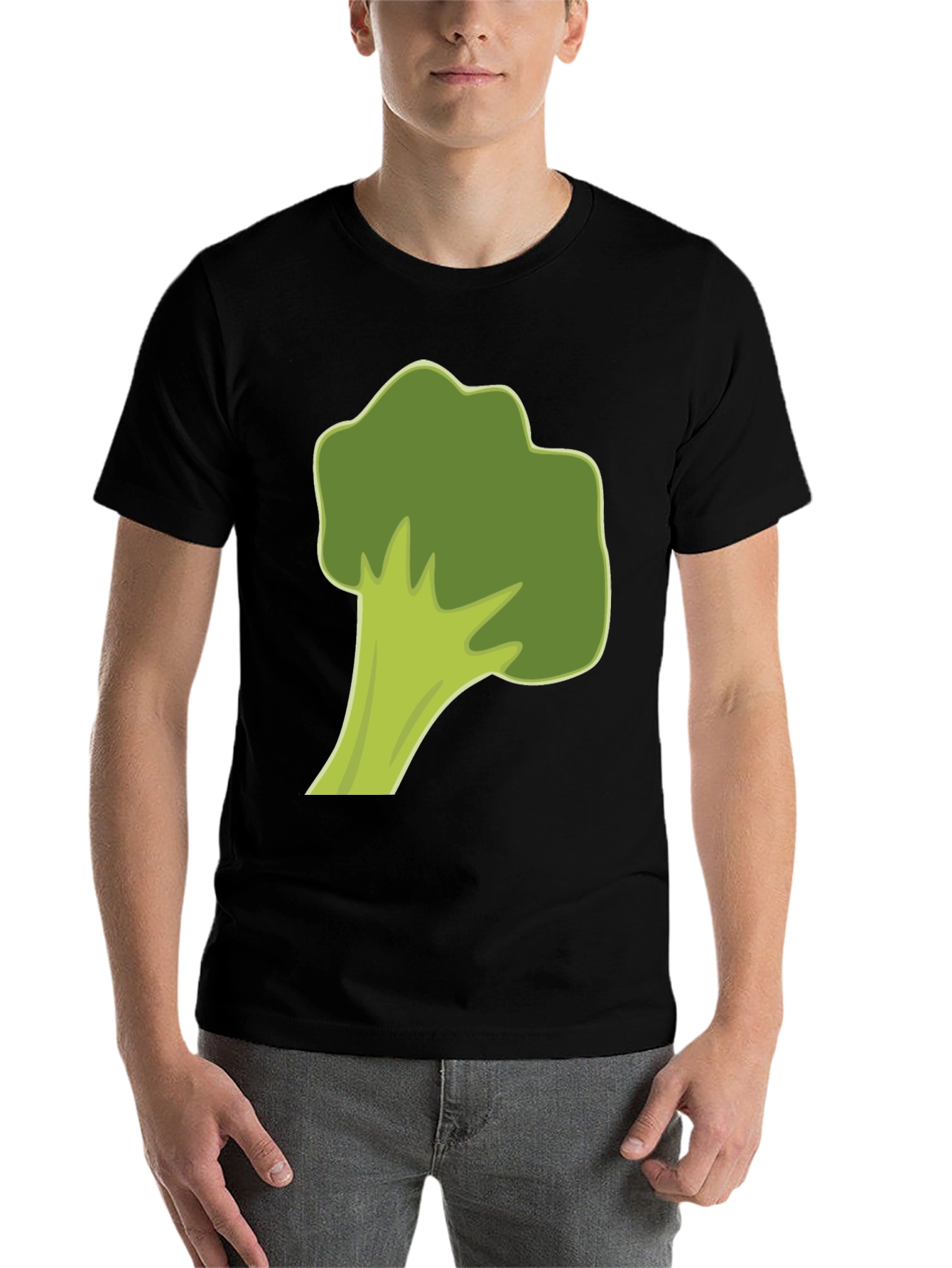 Black Broccoli Graphic Tee - Black Cotton Casual Shirt view 7