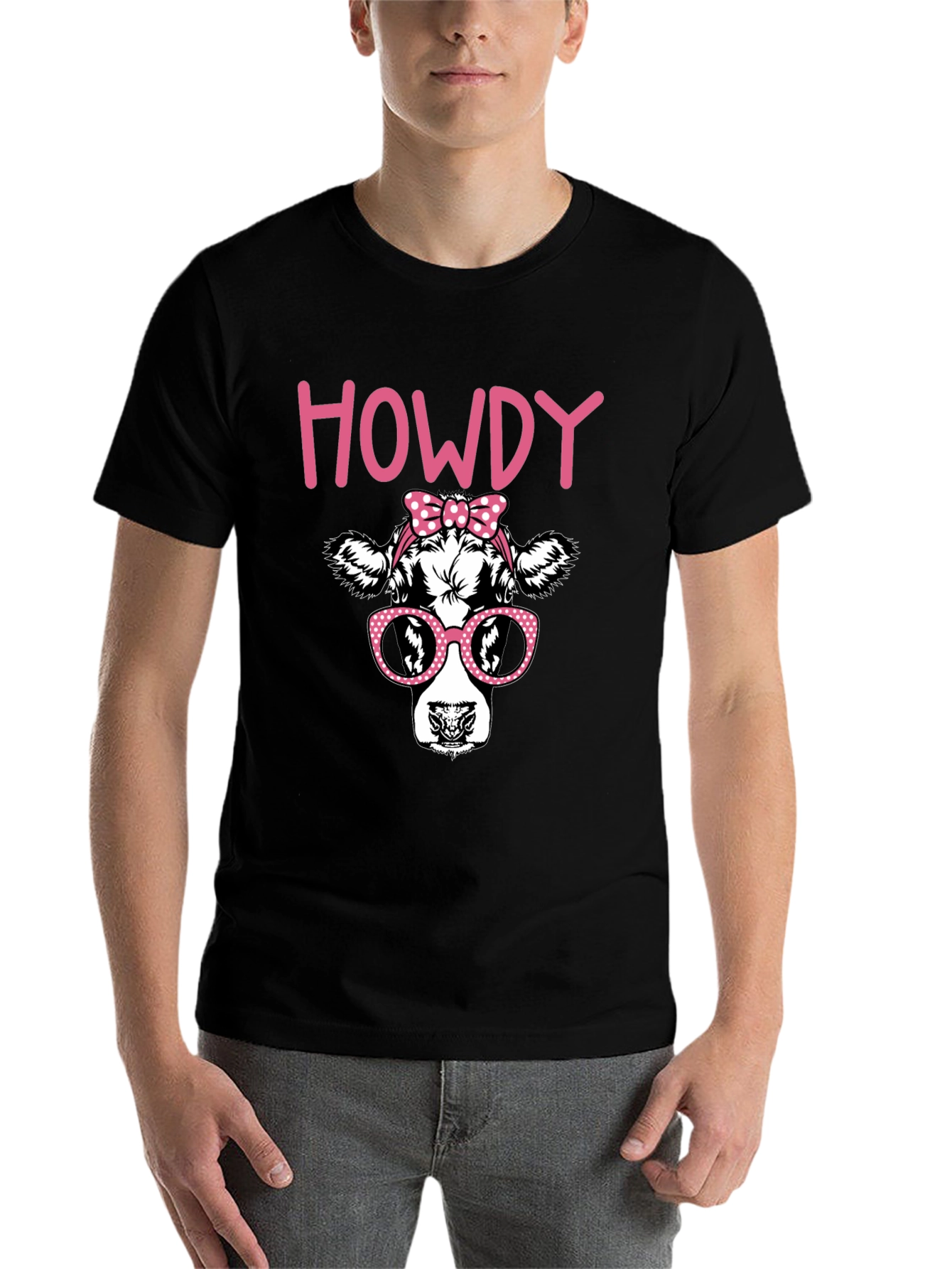 Black Howdy Cow Graphic T-Shirt - Black view 7