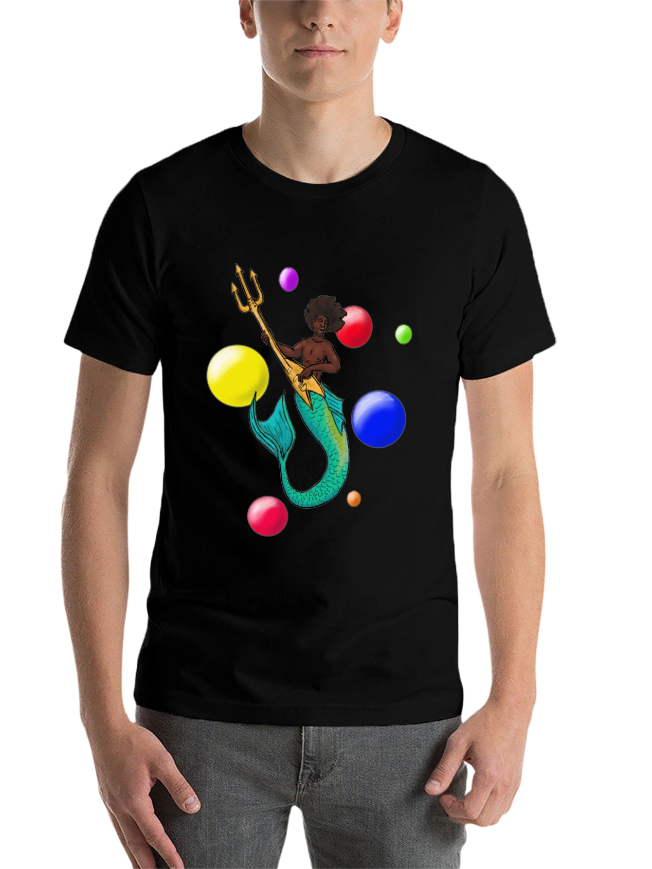 Black Mermaid Musician Graphic T-Shirt view 7