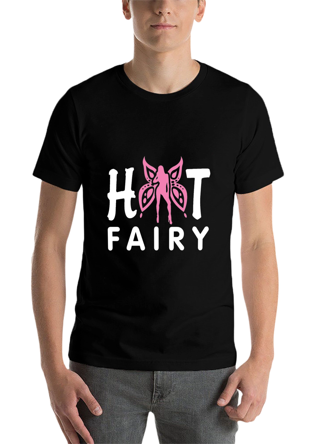 Black Hot Fairy Graphic T-Shirt - Black Tee view 7