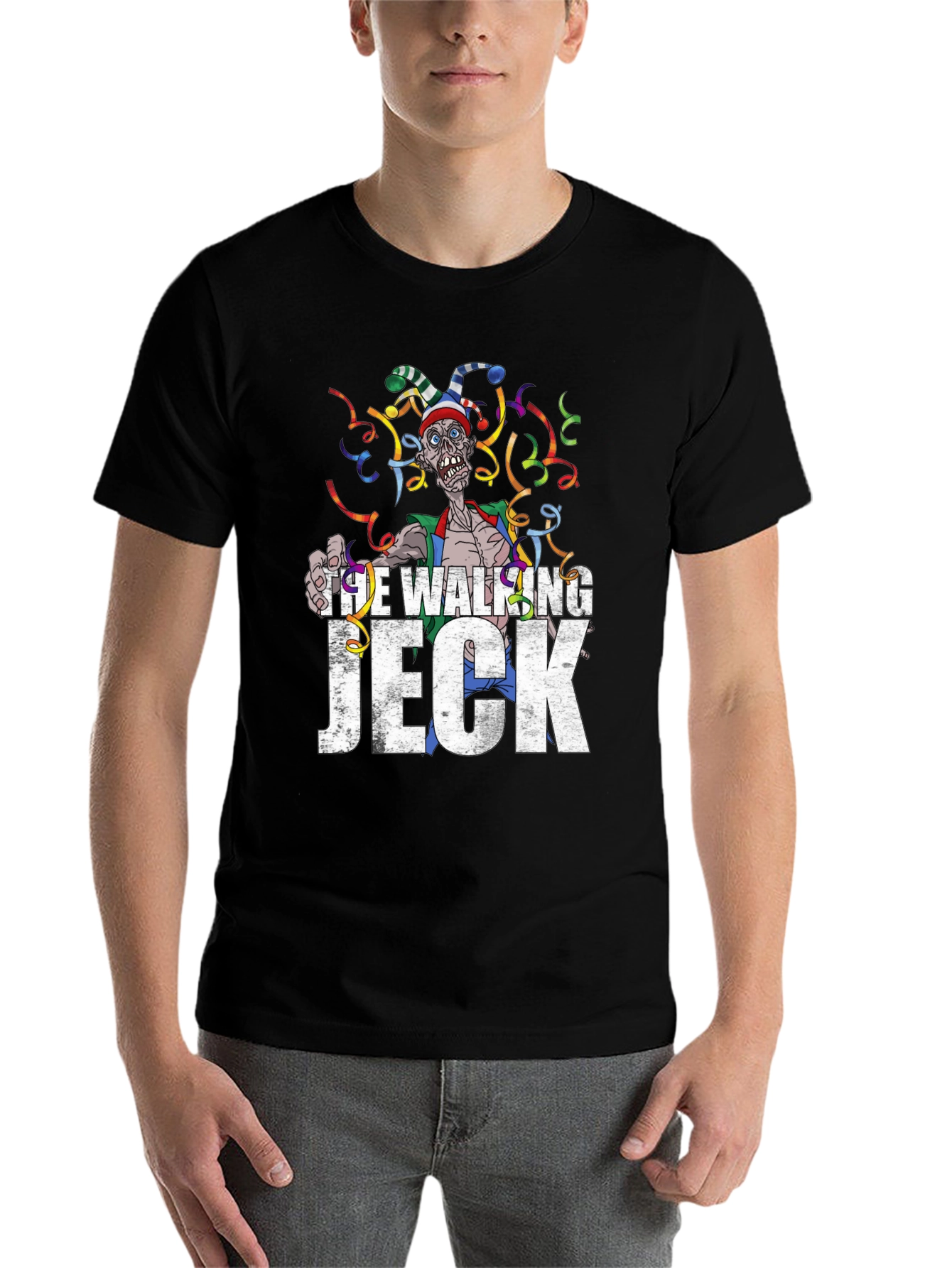 Black Walking Jeck Graphic Tee - Halloween Zombie view 7