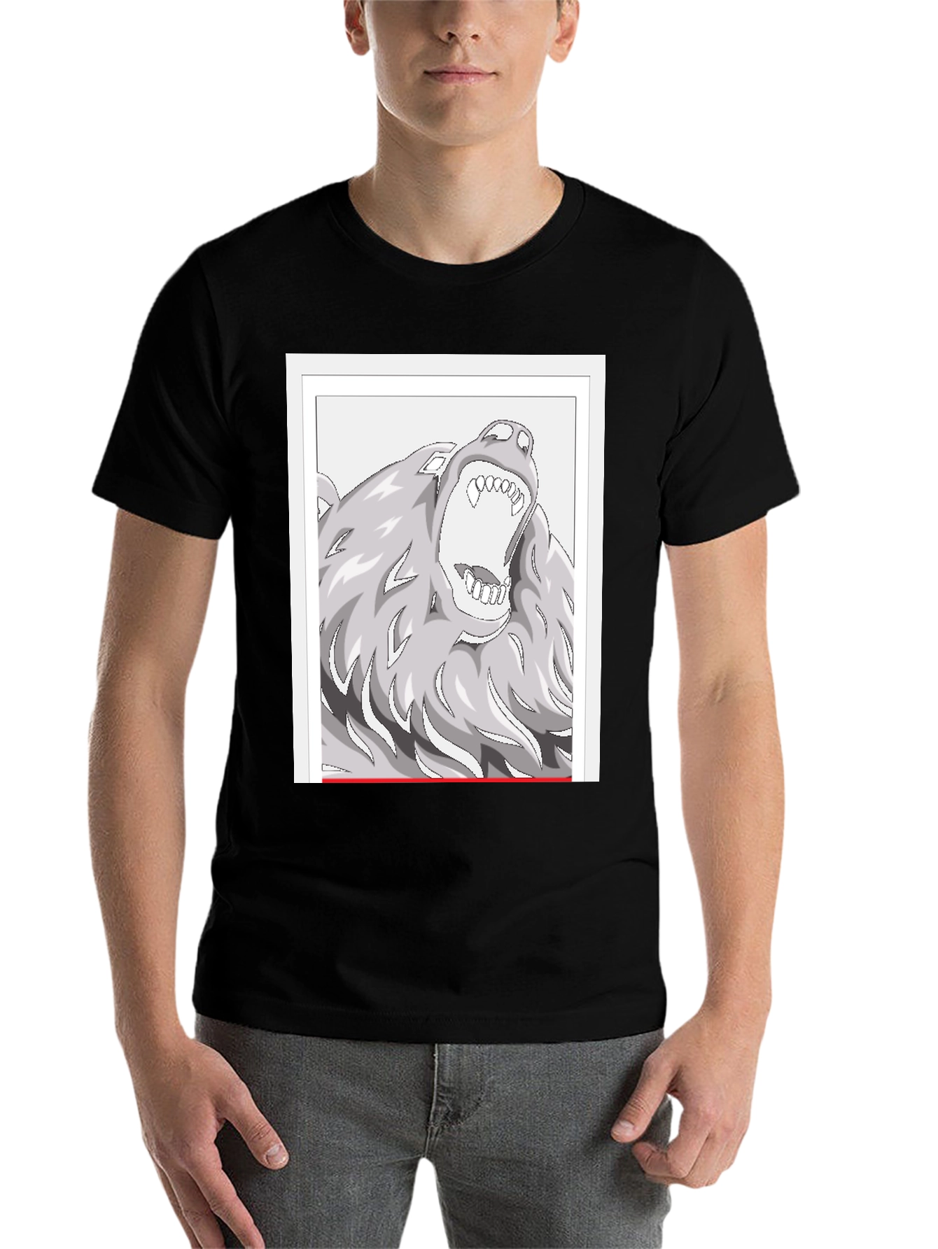 Black Wolf Graphic Tee - Black view 7