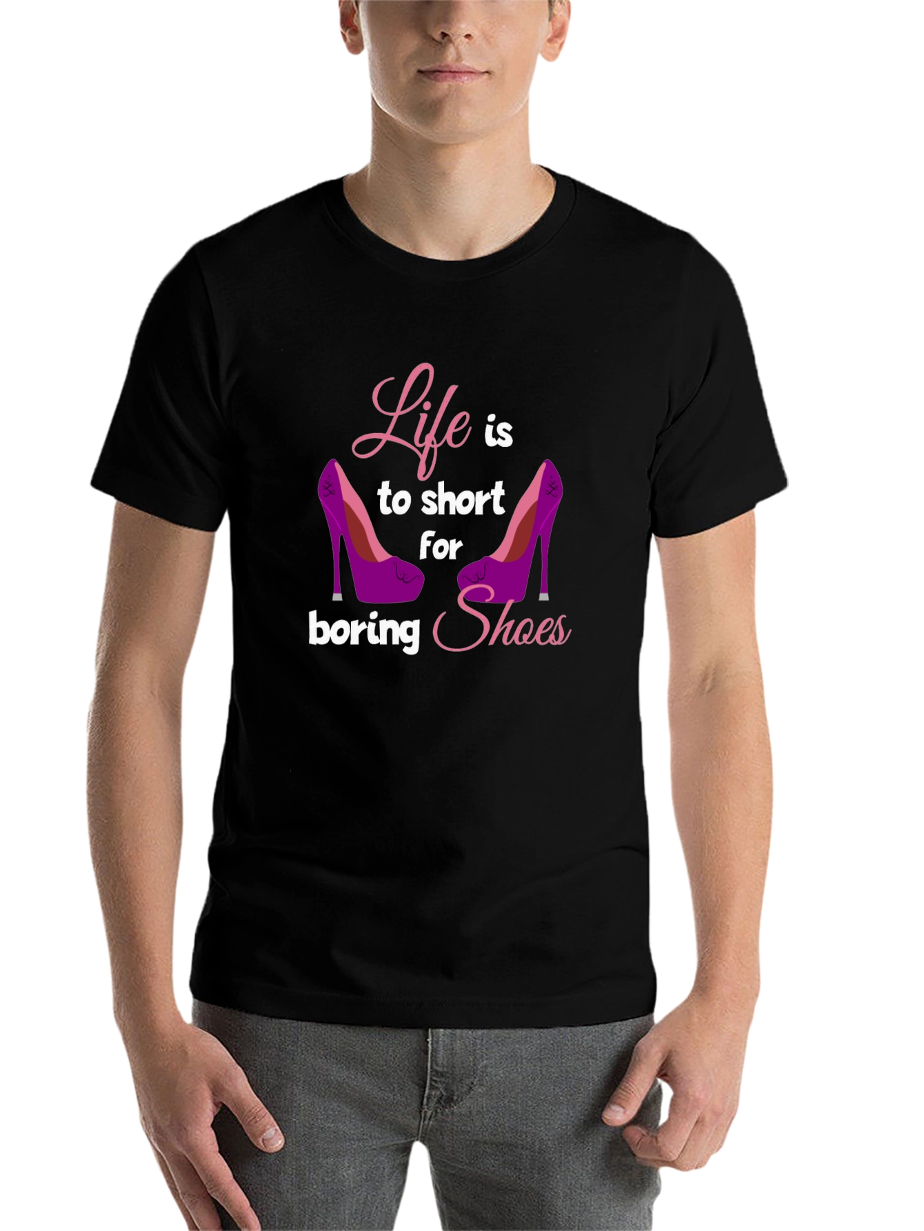 Black Life Too Short T-Shirt - Shoe Lover Tee view 7