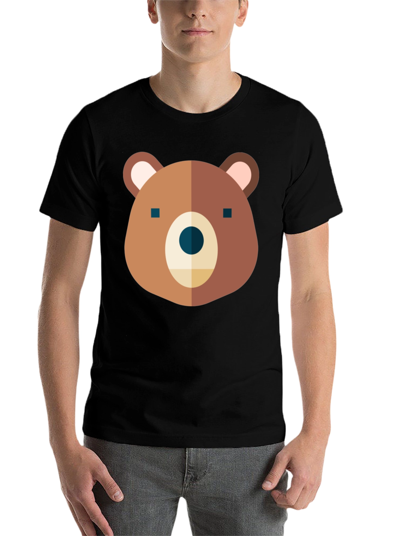 Black Bear Graphic Black T-Shirt - Soft Cotton Tee view 7
