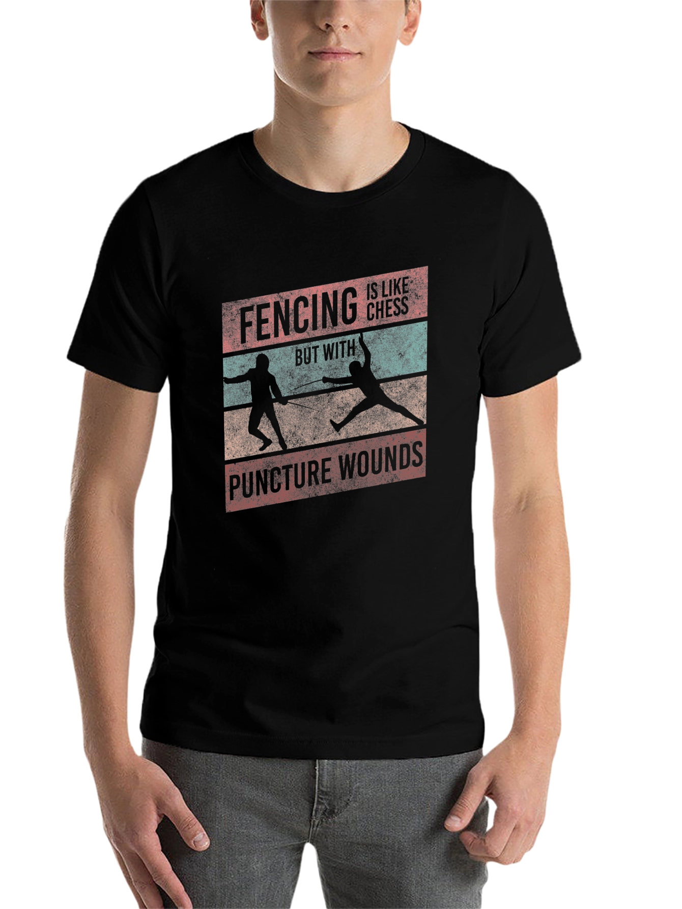 Black Fencing is Like Chess T-Shirt view 7