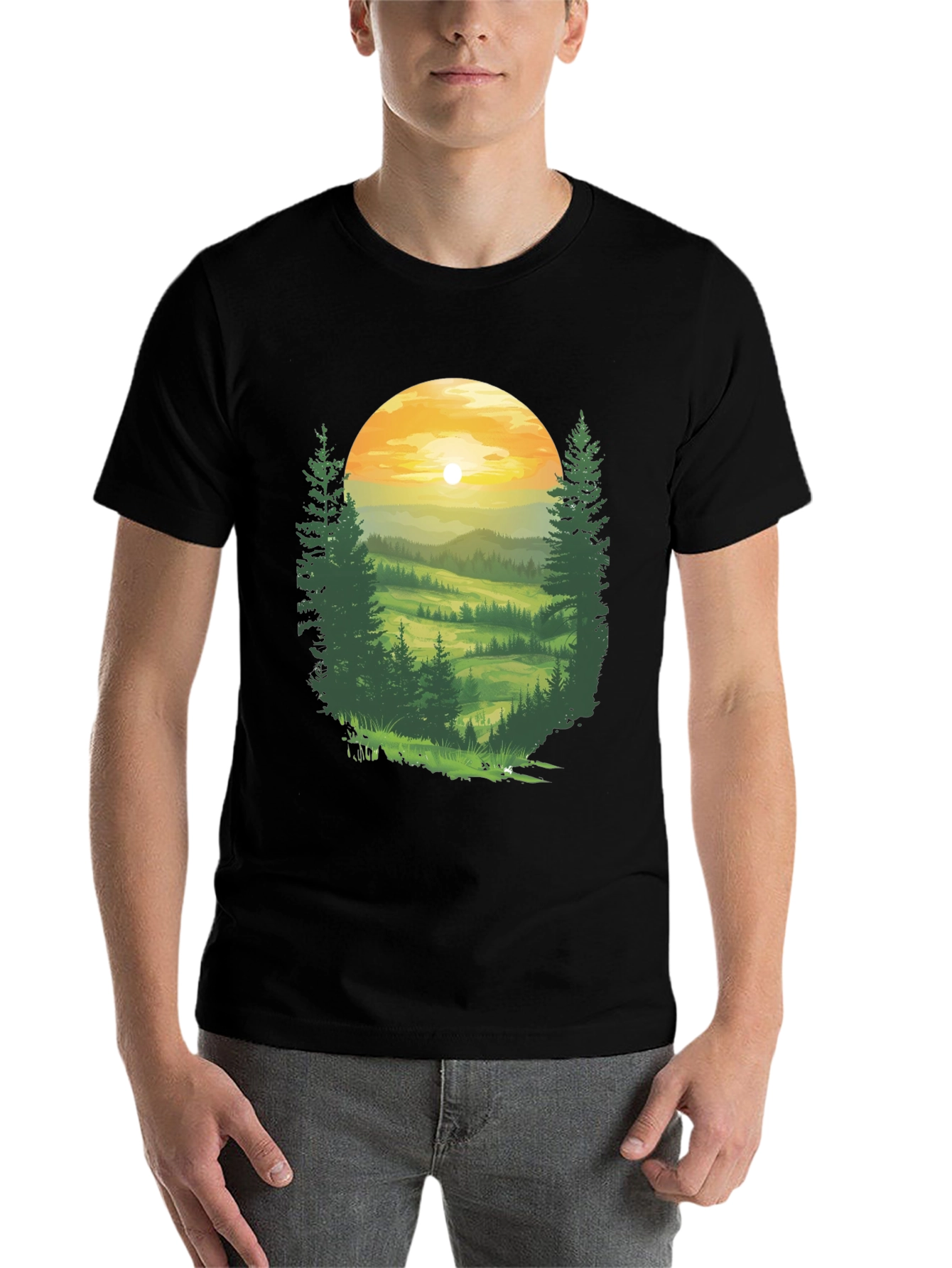 Black Nature Vista Black T-Shirt view 7