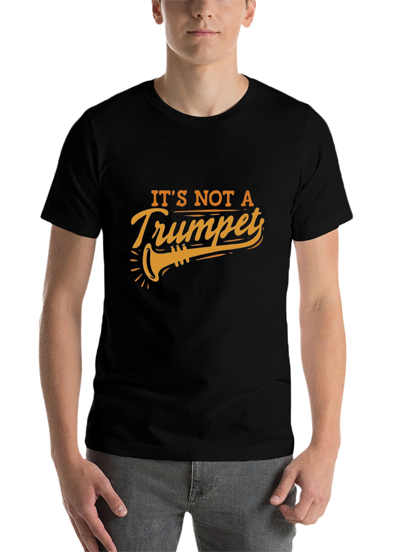 Black It's Not A Trumpet Black T-Shirt view 7