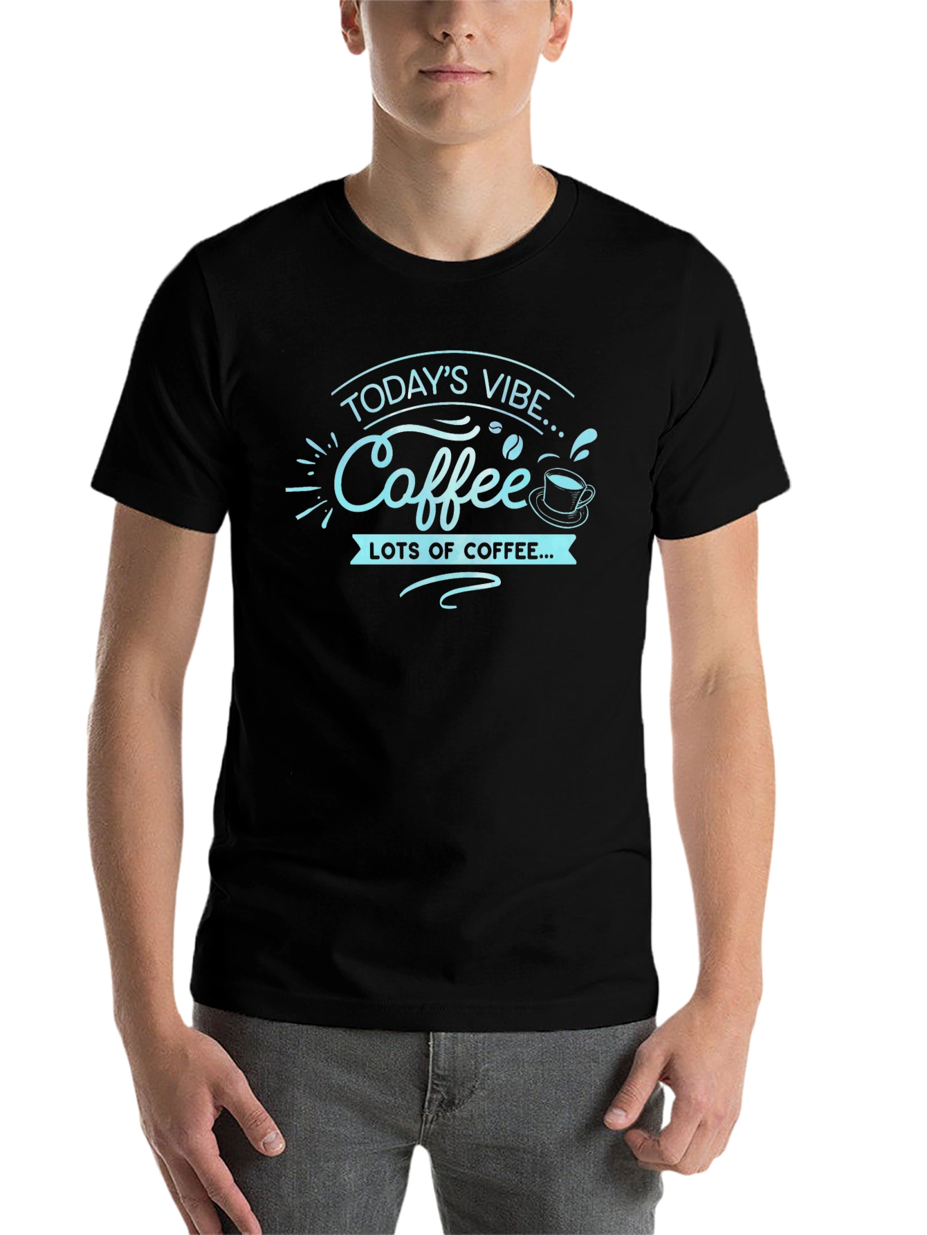 Black Today's Vibe Coffee T-Shirt - Lots of Coffee! view 7