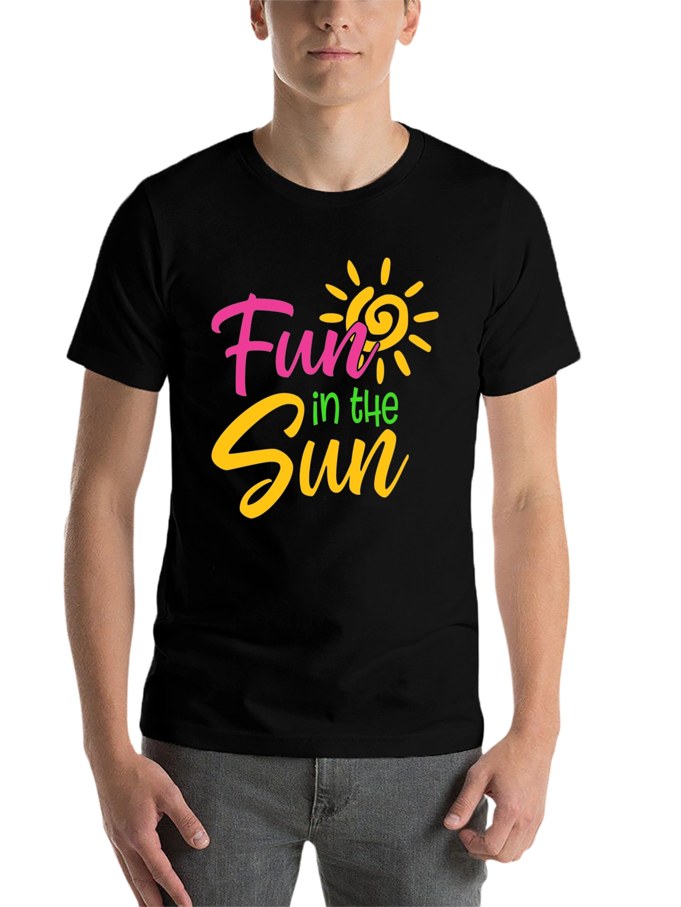 Black Fun in the Sun Graphic Tee - Black Cotton Blend view 7