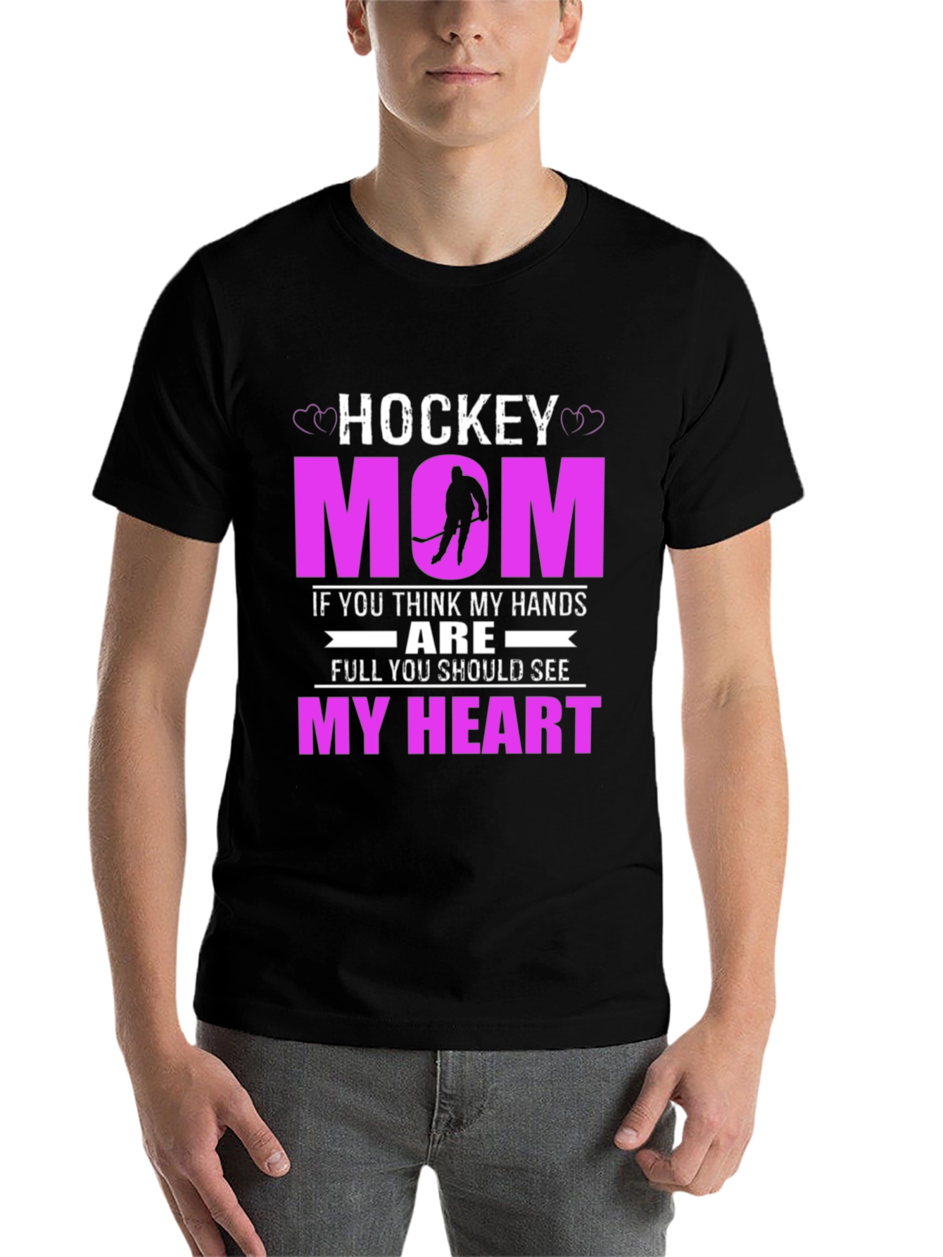 Black Hockey Mom T-Shirt - Show Your Pride! view 7