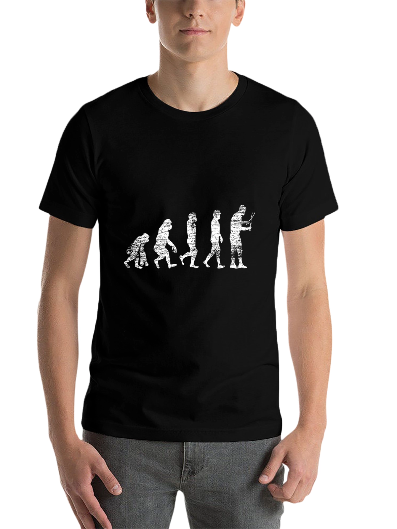 Black Evolution of Fly Fishing T-Shirt view 7