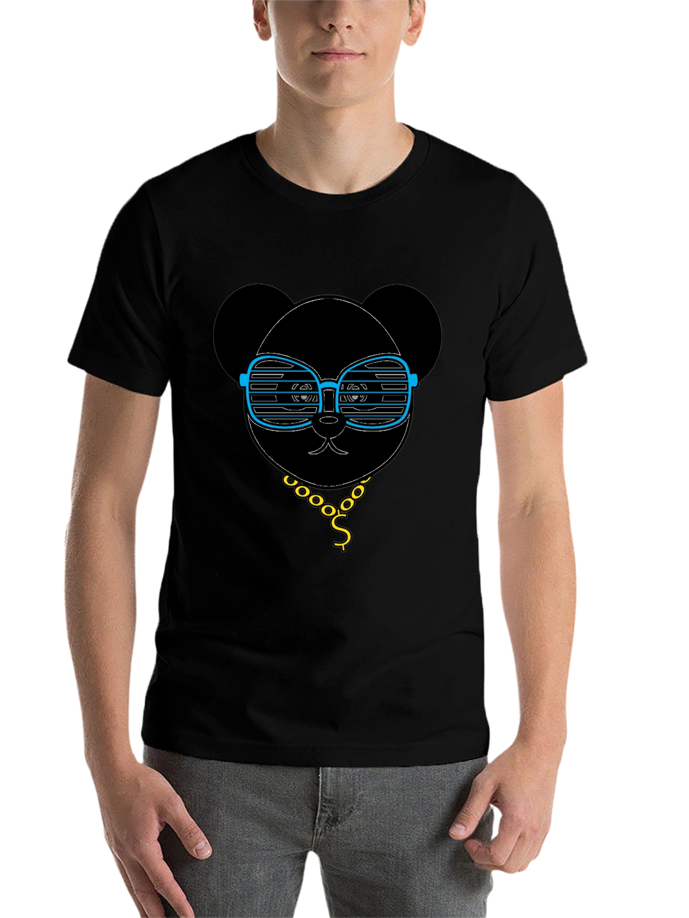 Black Cool Panda T-Shirt - Graphic Tee with Shades view 7
