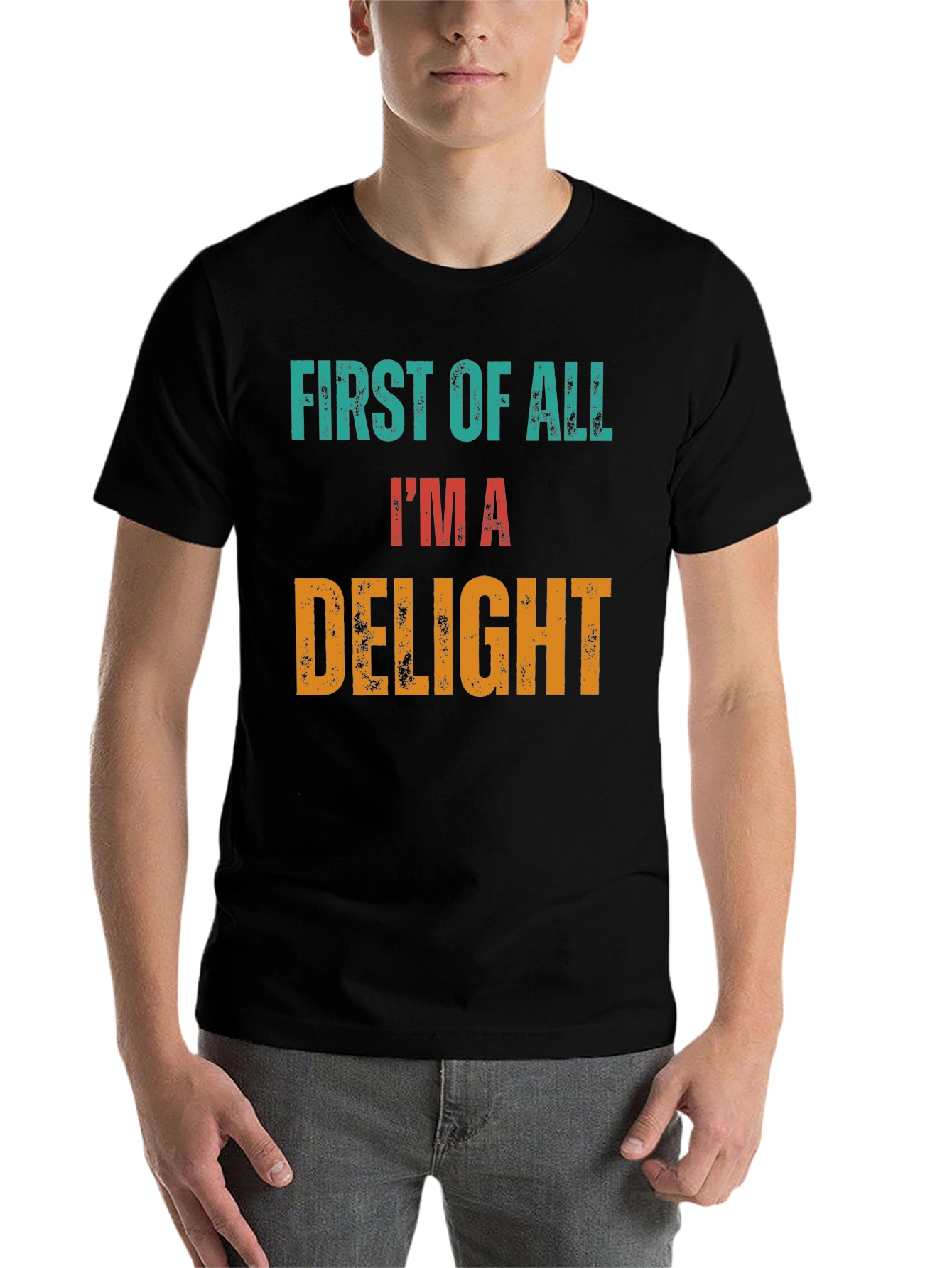 Black First Of All I'm A Delight Novelty Tee view 7