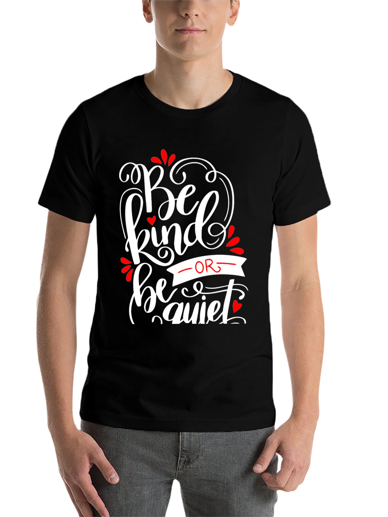 Black Be Kind Or Be Quiet Black Graphic Tee view 7