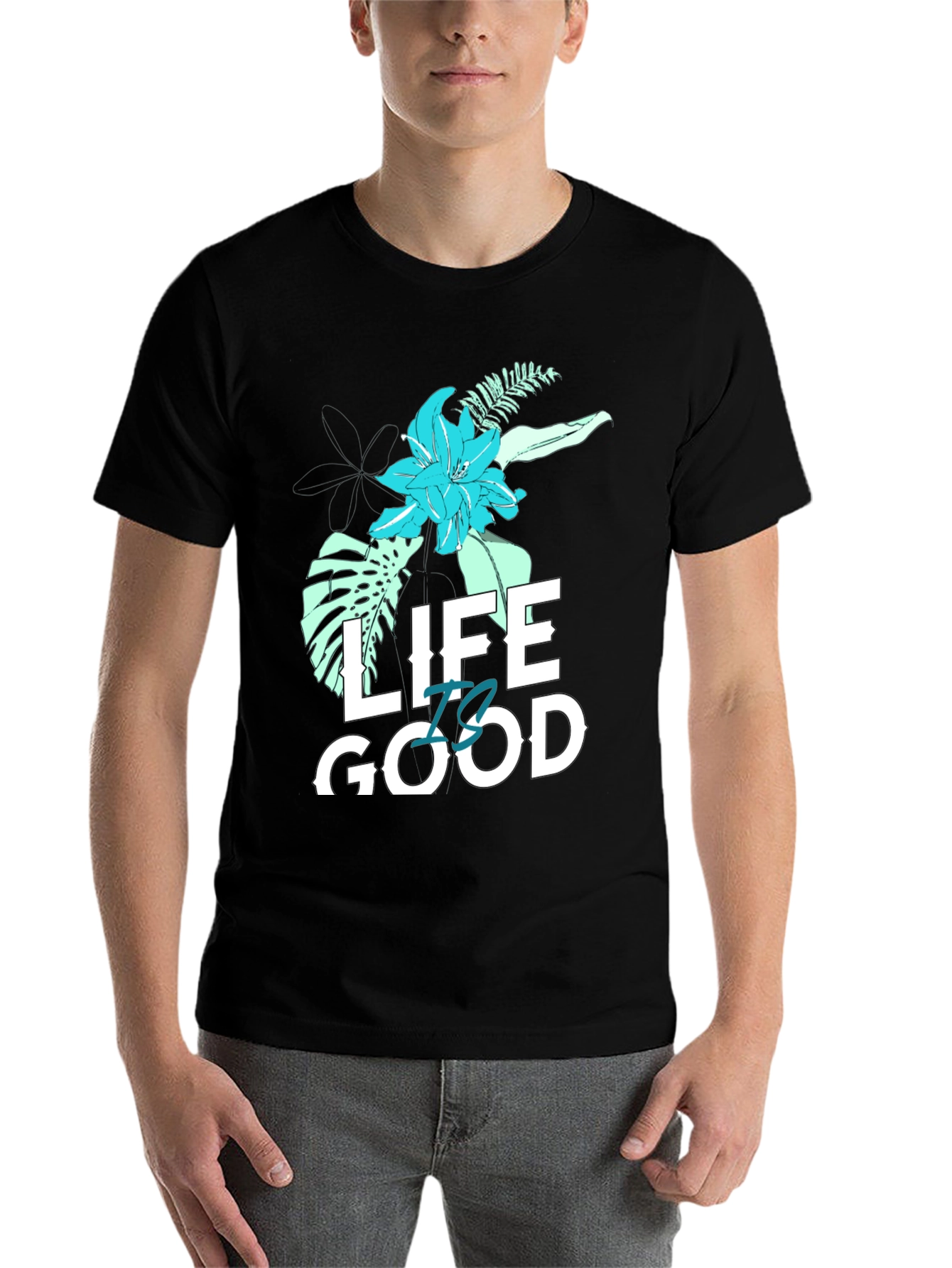 Black Life is Good Graphic T-Shirt - Black view 7