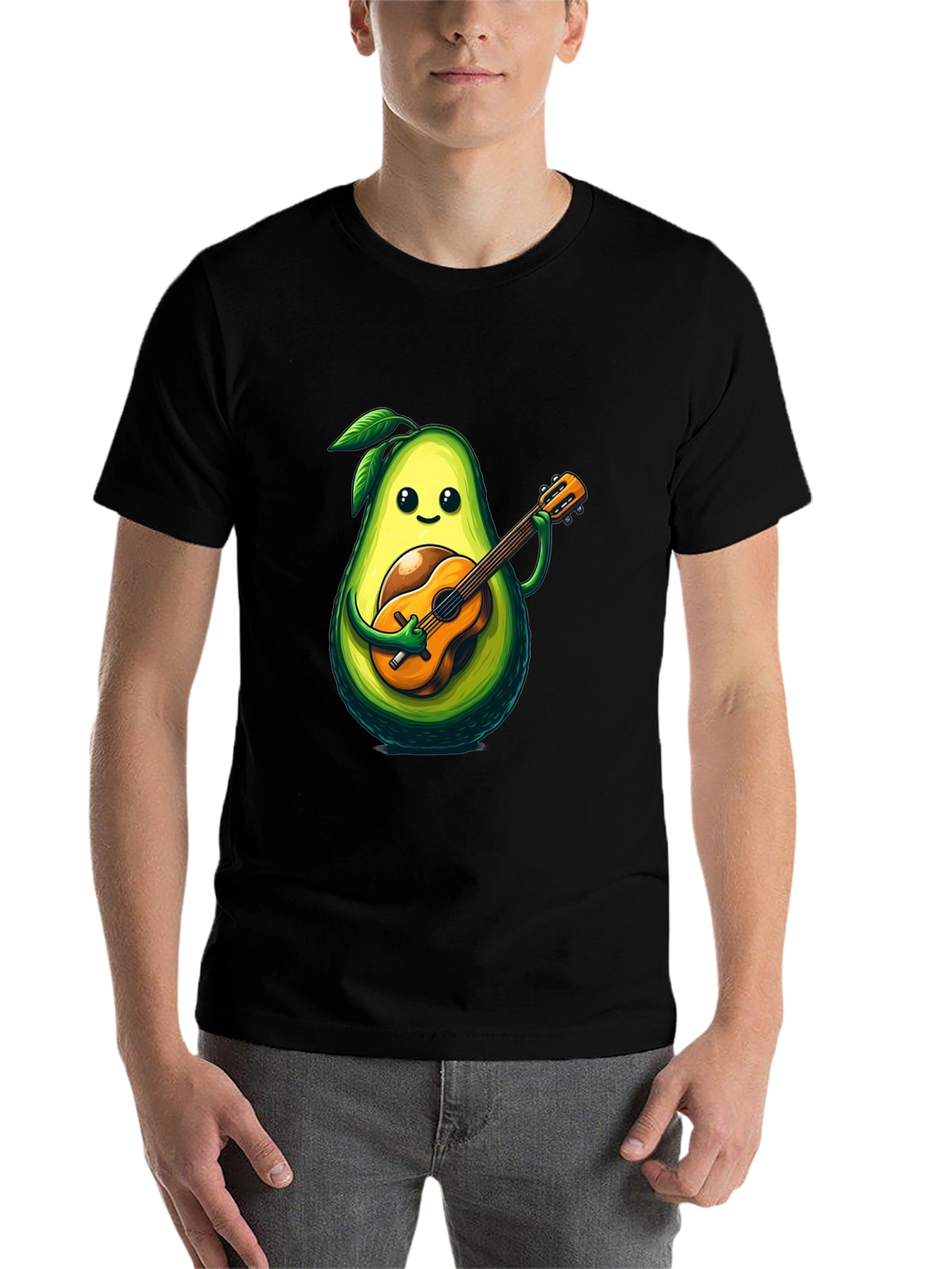 Black Avocado Guitar Player Graphic T-Shirt view 7